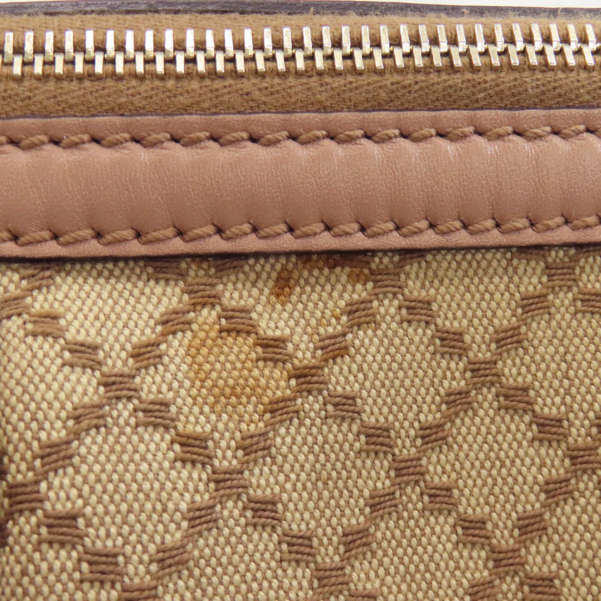 Gucci Diamante Beige Pink Beige Canvas Handbag (Pre-Owned)