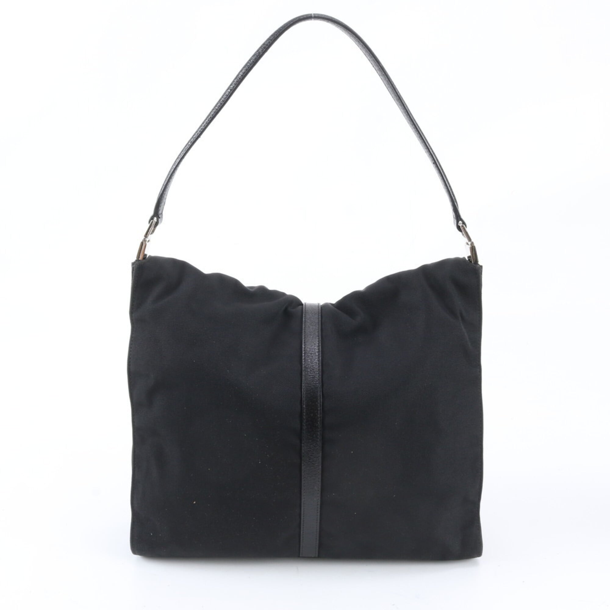 Gucci Black Leather Nylon Handbag Shoulder Bag (Pre-Owned)