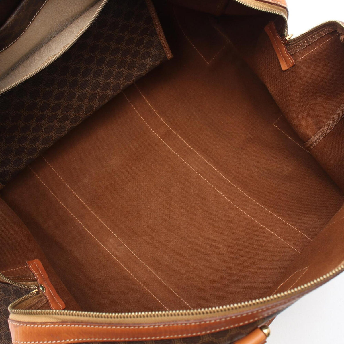 Celine Brown Coated Canvas Pvc Leather Boston Bag Handbag (Pre-Owned)