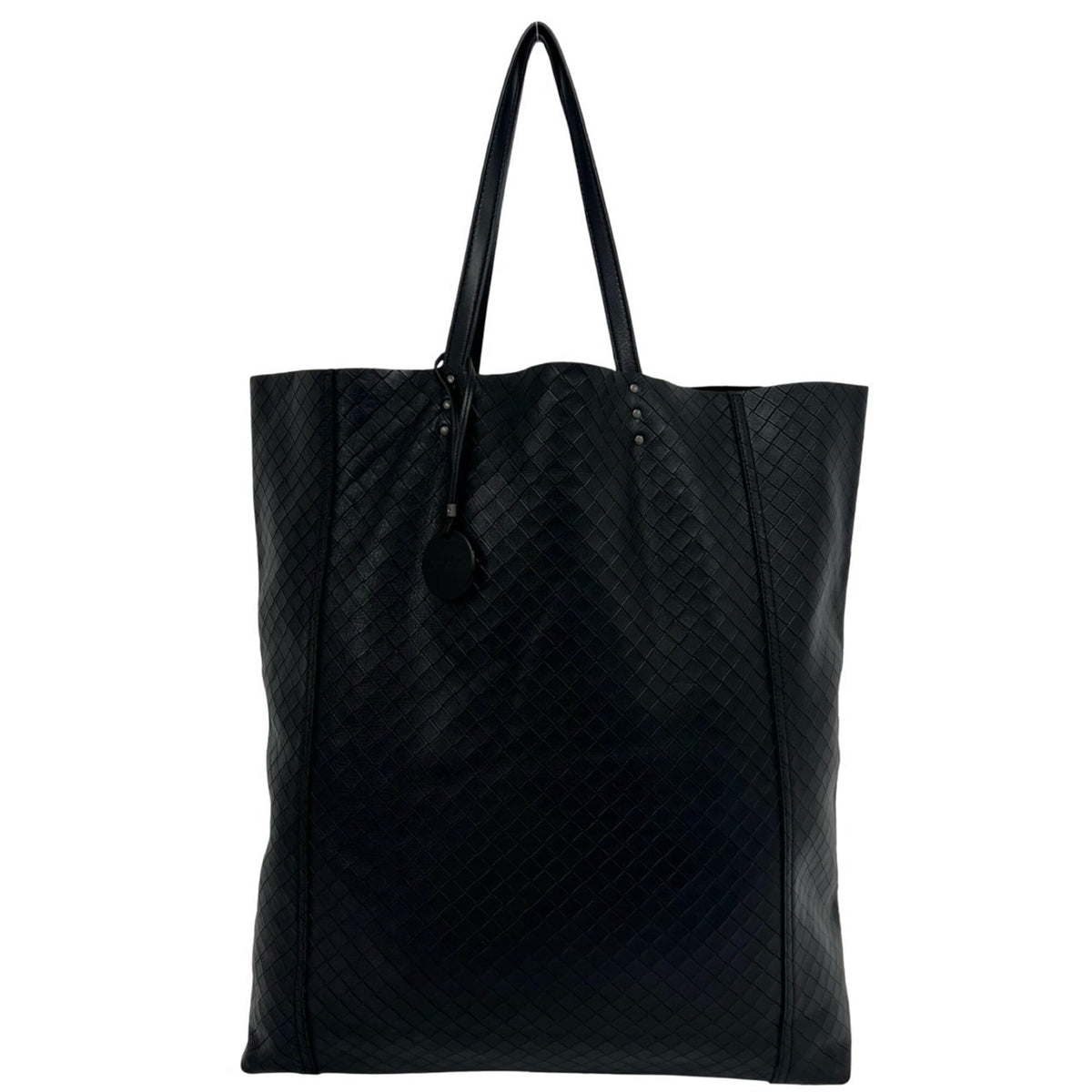 Bottega Veneta Black Leather Handbag Tote Bag (Pre-Owned)