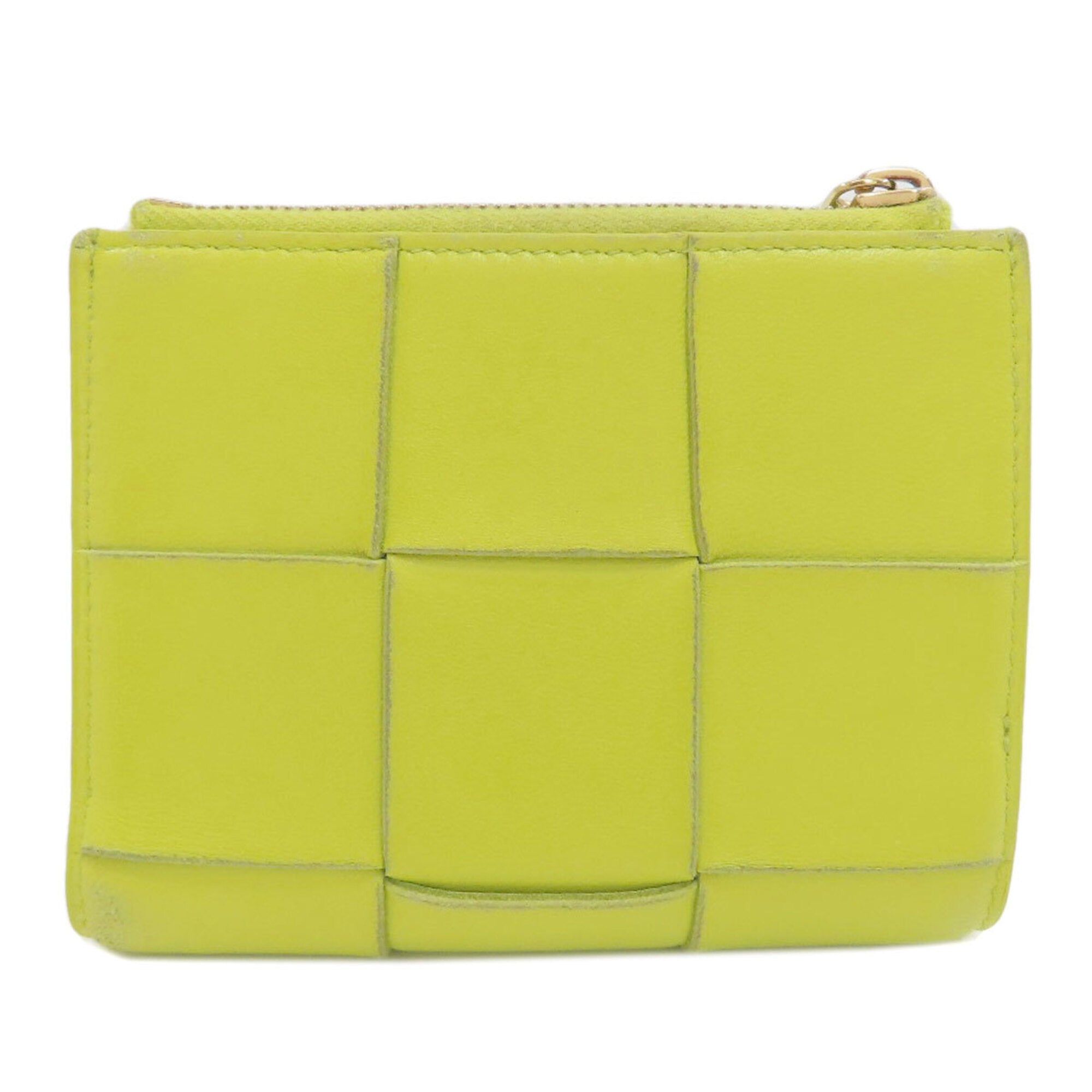 Bottega Veneta Light Green Leather Wallet (Bi-Fold) (Pre-Owned)