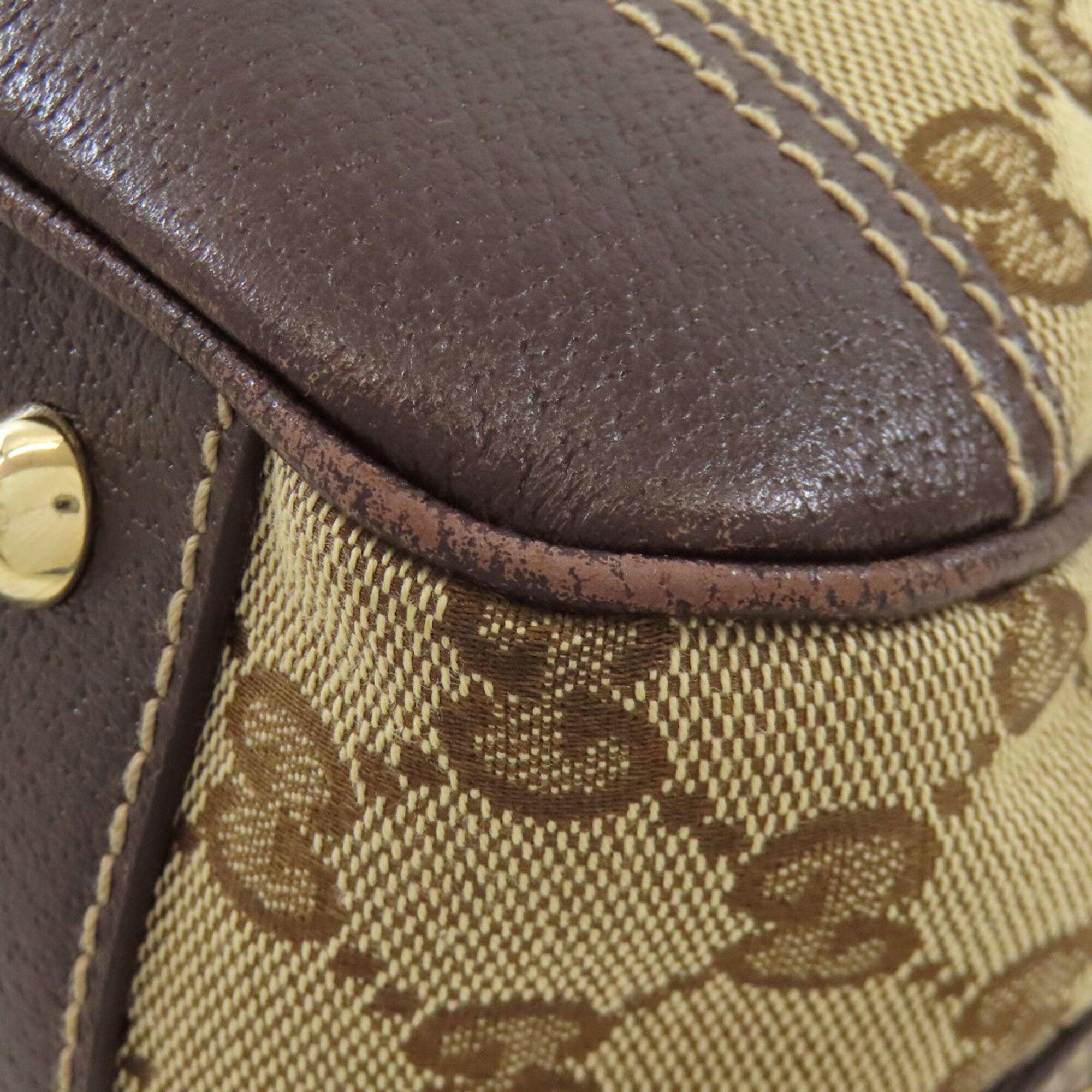 Gucci Brown Canvas Boston Bag Tote Bag (Pre-Owned)