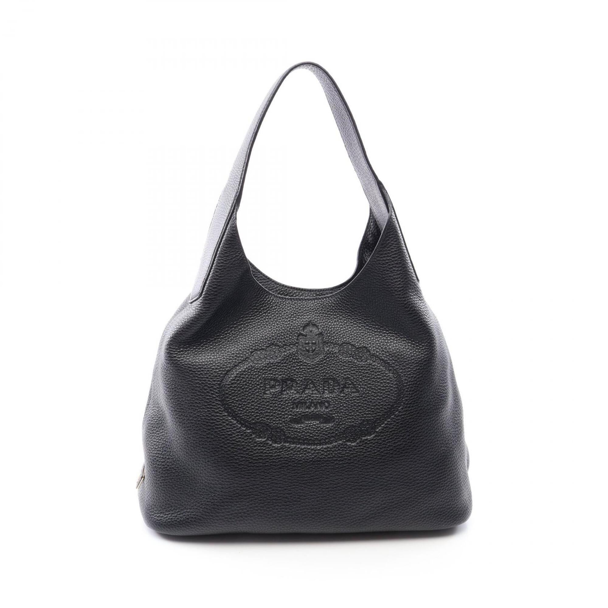 Prada Black Leather Handbag Shoulder Bag (Pre-Owned)