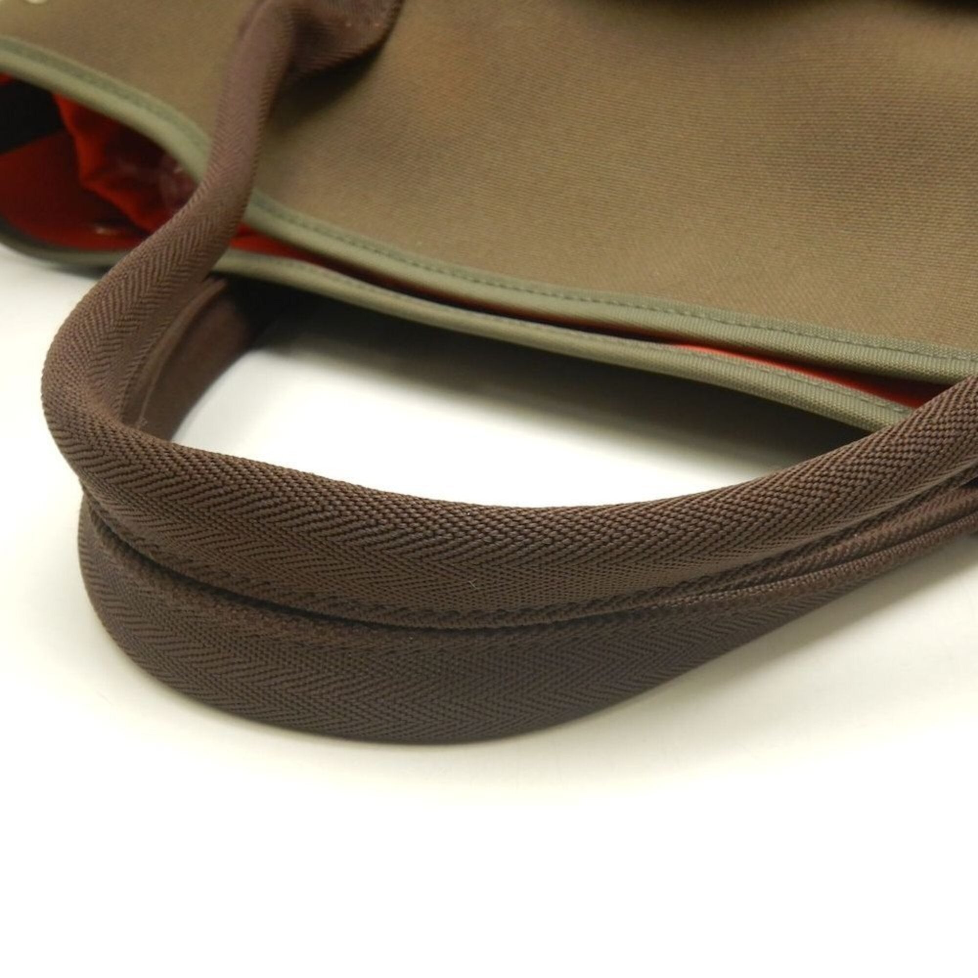 Hermes Khaki Canvas Tote Bag (Pre-Owned)