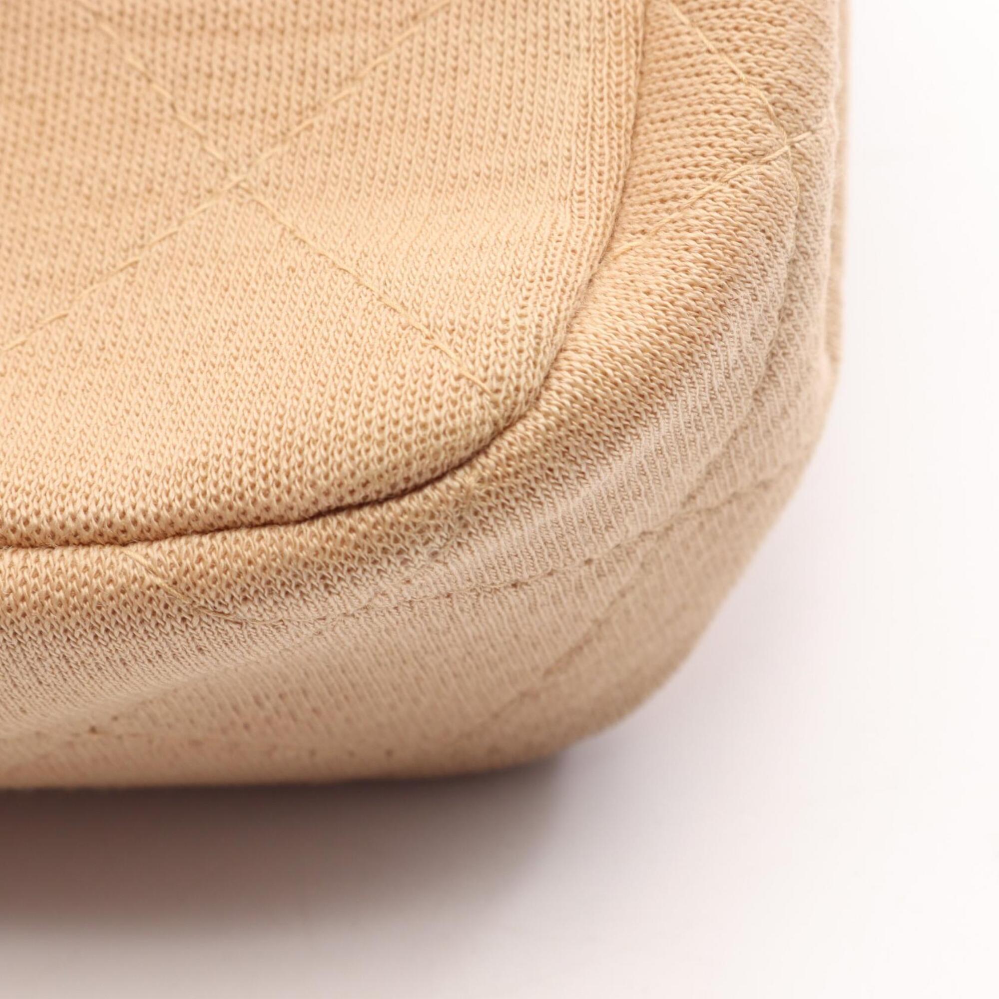 Chanel Beige Cotton Handbag Shoulder Bag (Pre-Owned)