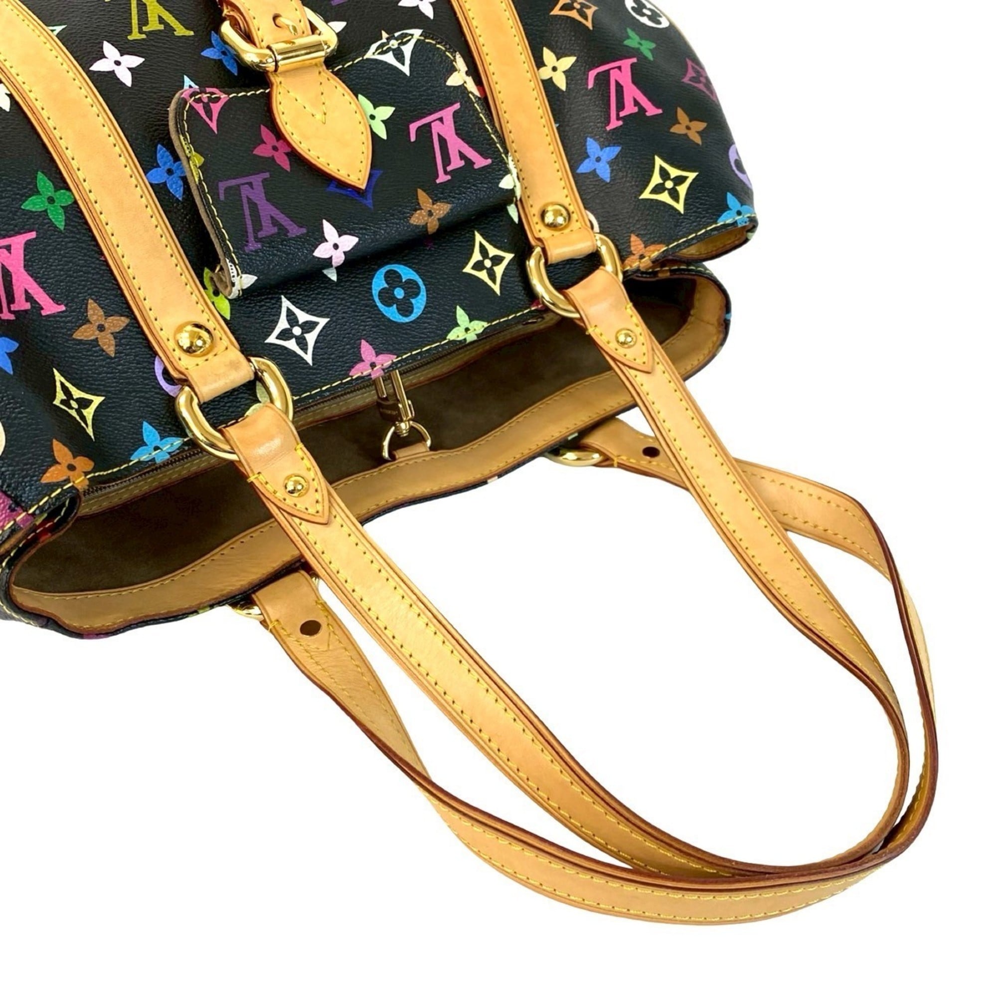 Louis Vuitton Black Multi-Color Leather Pvc Shoulder Bag Tote Bag (Pre-Owned)