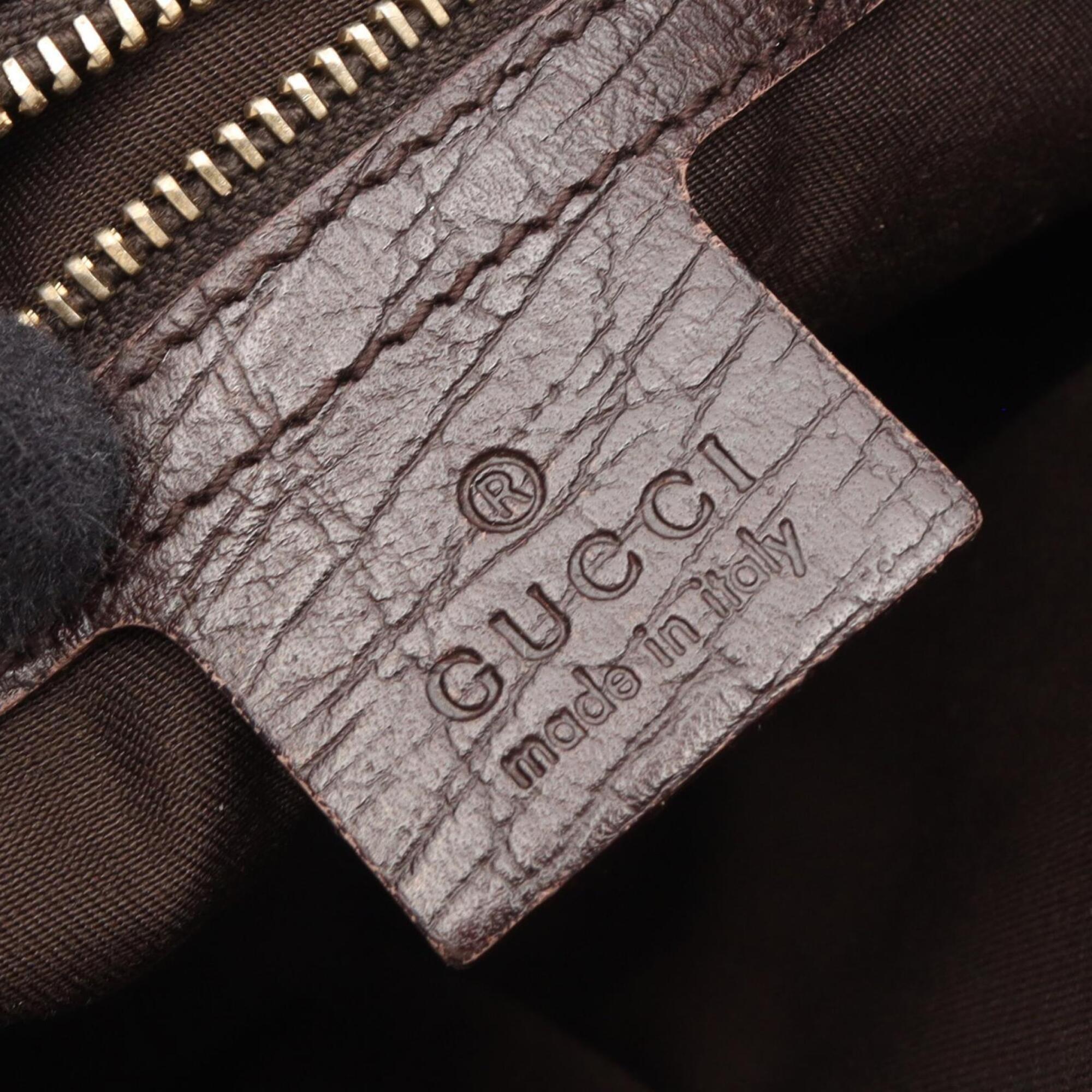 Gucci Beige Brown Multi-Color Canvas Leather Handbag Shoulder Bag (Pre-Owned)