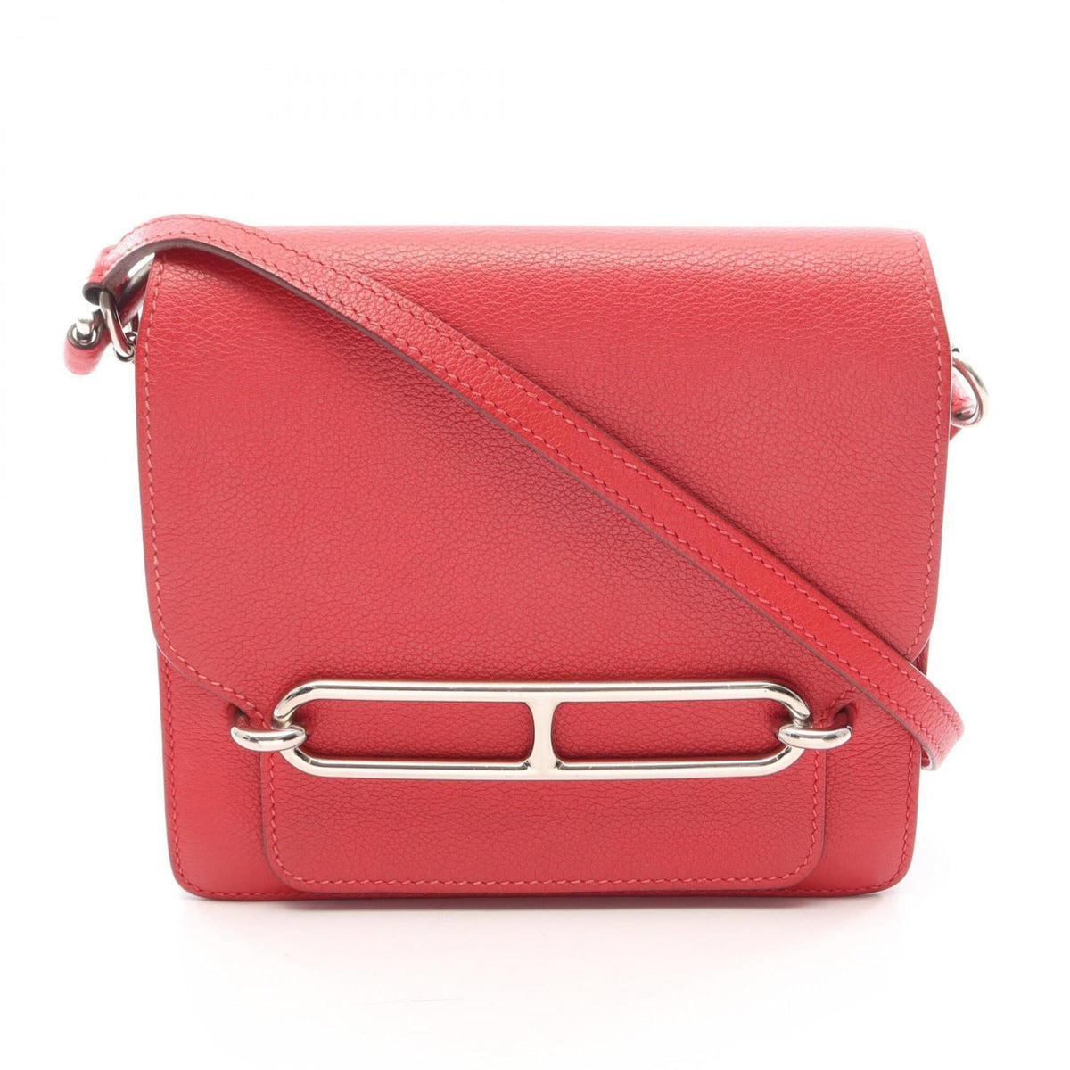 Hermes Red Color Evercalf Leather Handbag Shoulder Bag (Pre-Owned)