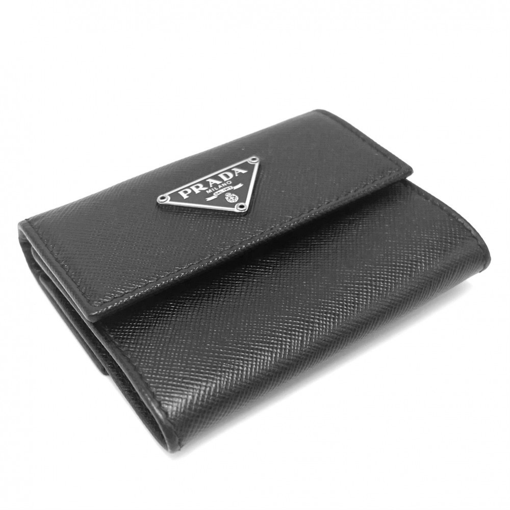 Prada Black Leather Coin Purse/Coin Case (Pre-Owned)
