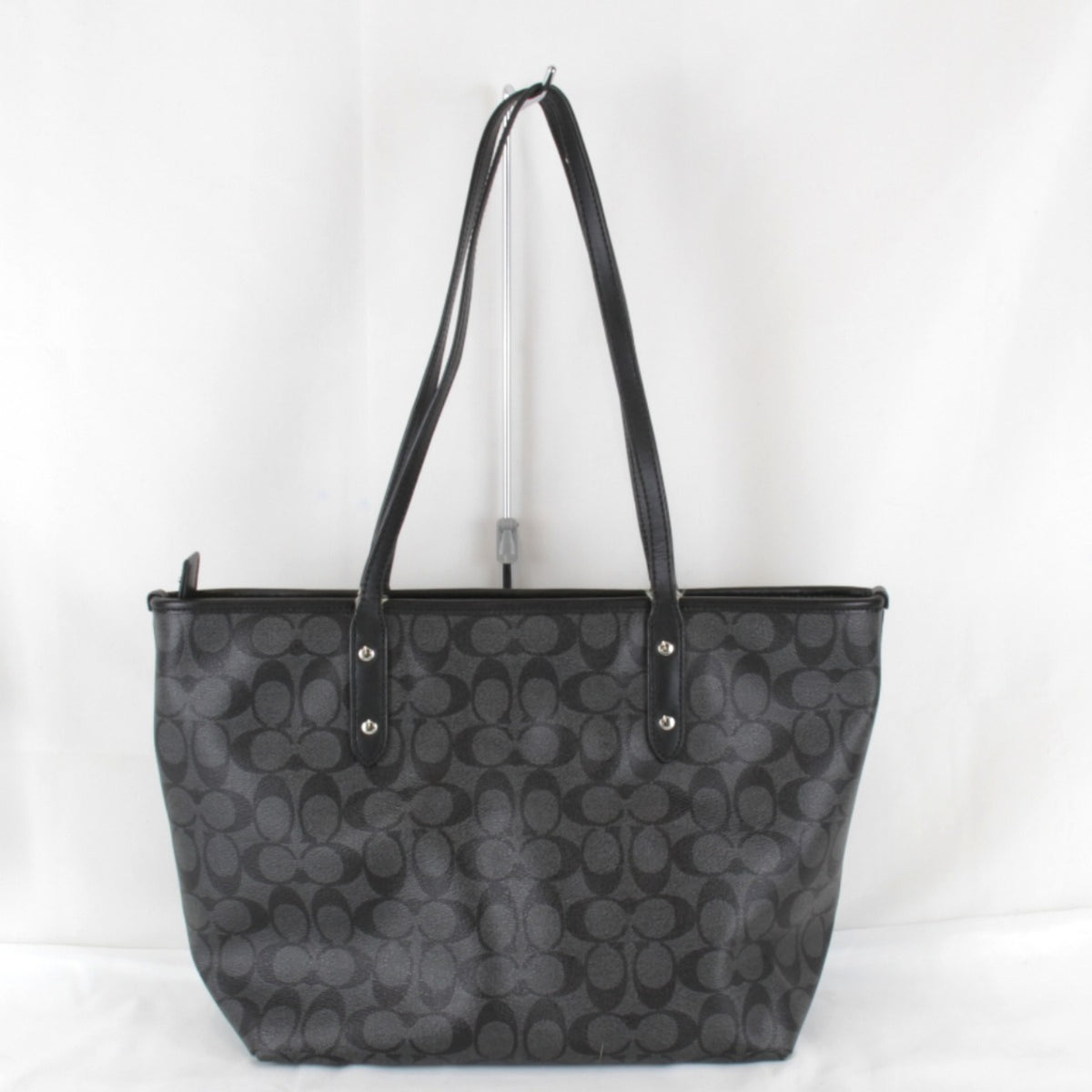 Coach Signature Black Leather Tote Bag (Pre-Owned)