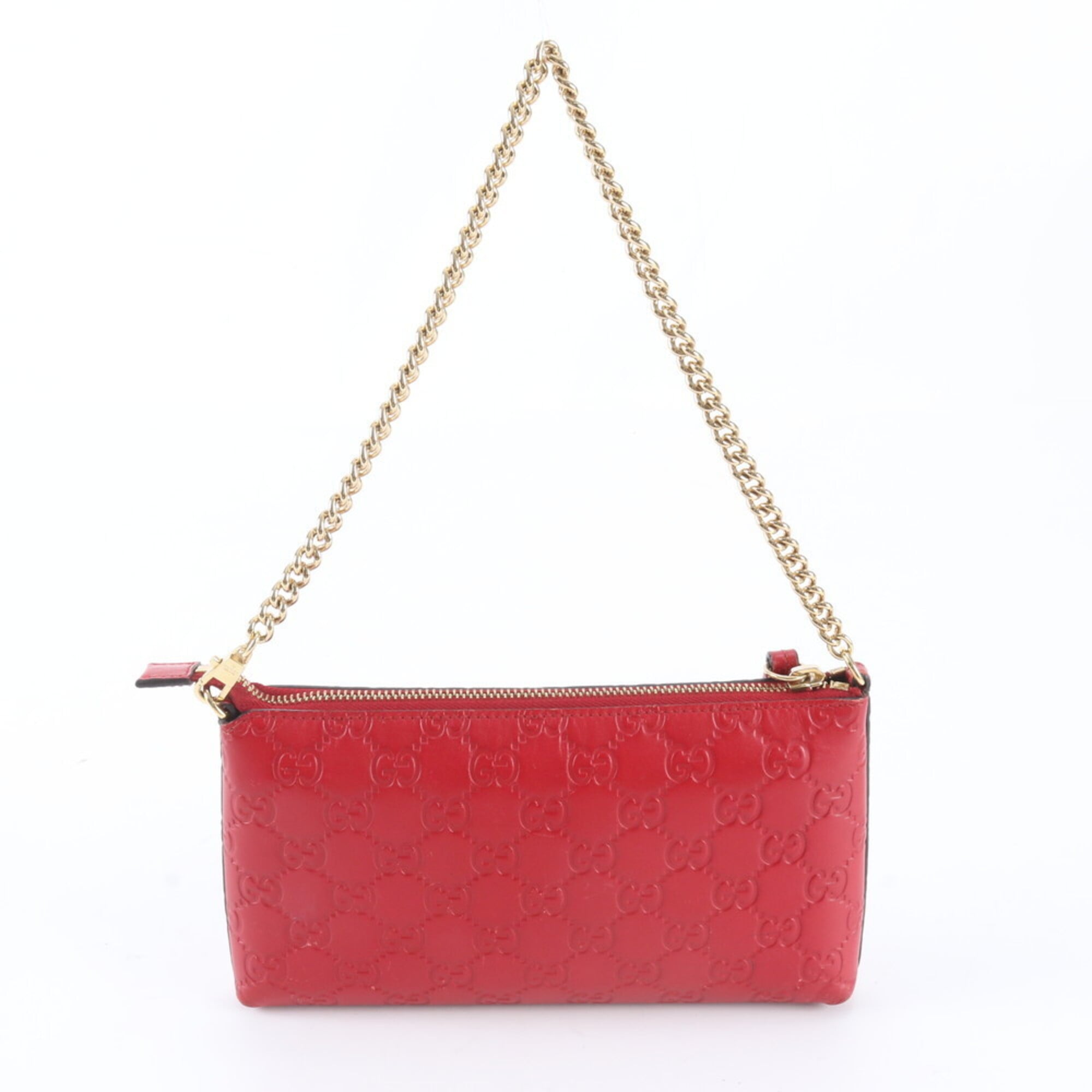 Gucci Red Color Leather Handbag Shoulder Bag (Pre-Owned)