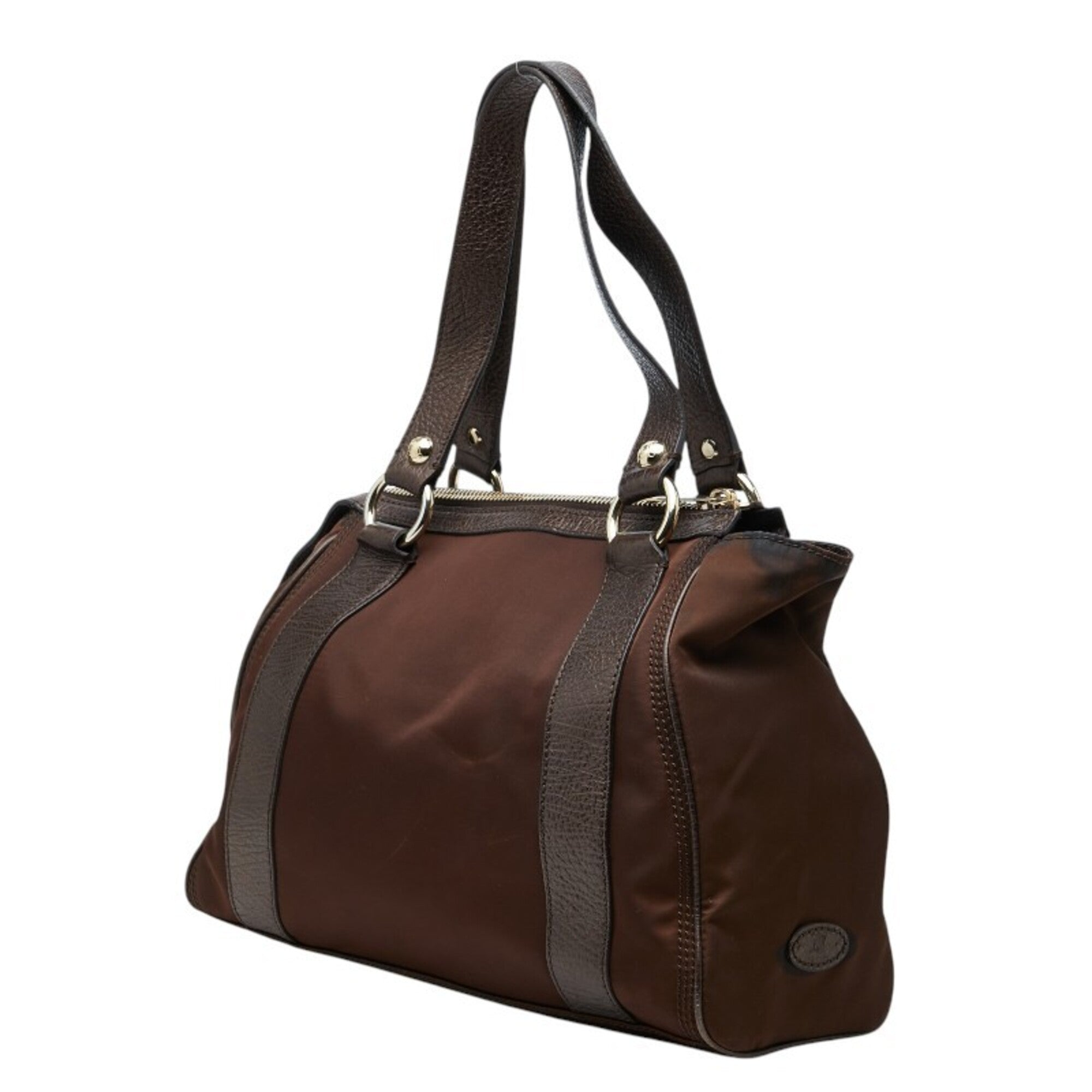 Celine Brown Nylon Leather Handbag (Pre-Owned)