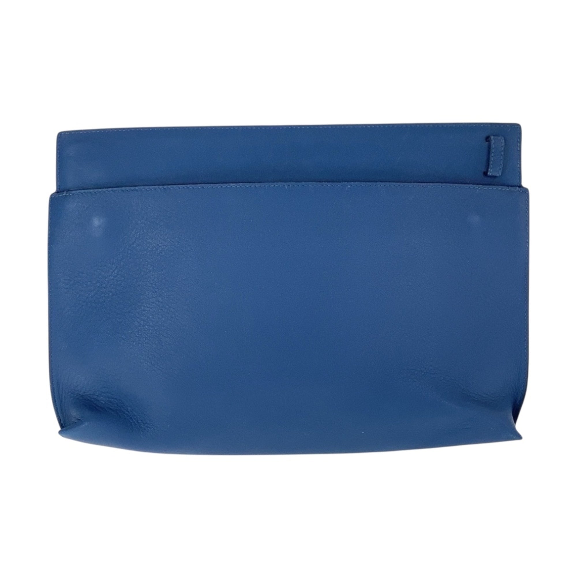 Loewe Blue White Leather Clutch Bag Pouch (Pre-Owned)