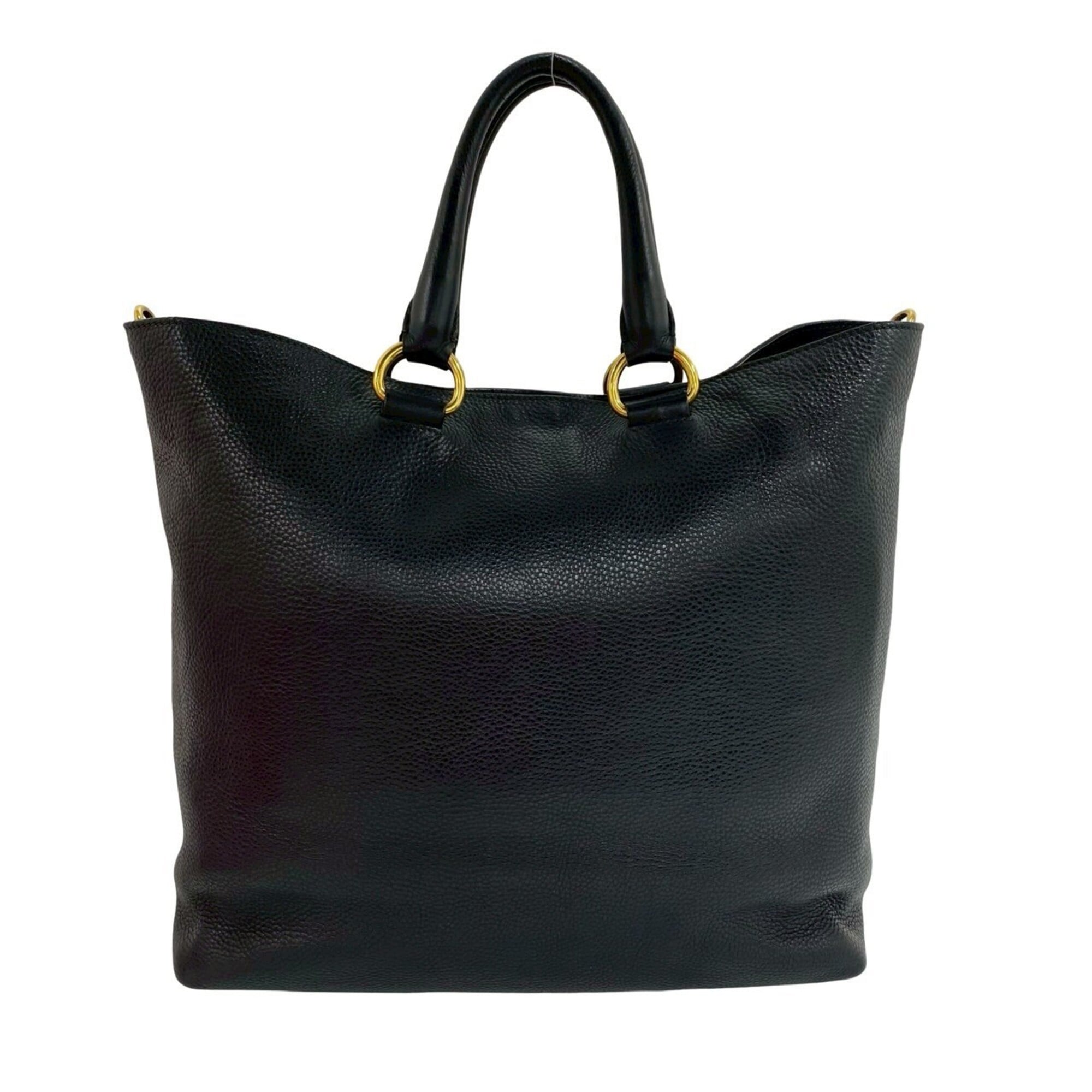 Prada Black Leather Handbag Shoulder Bag (Pre-Owned)