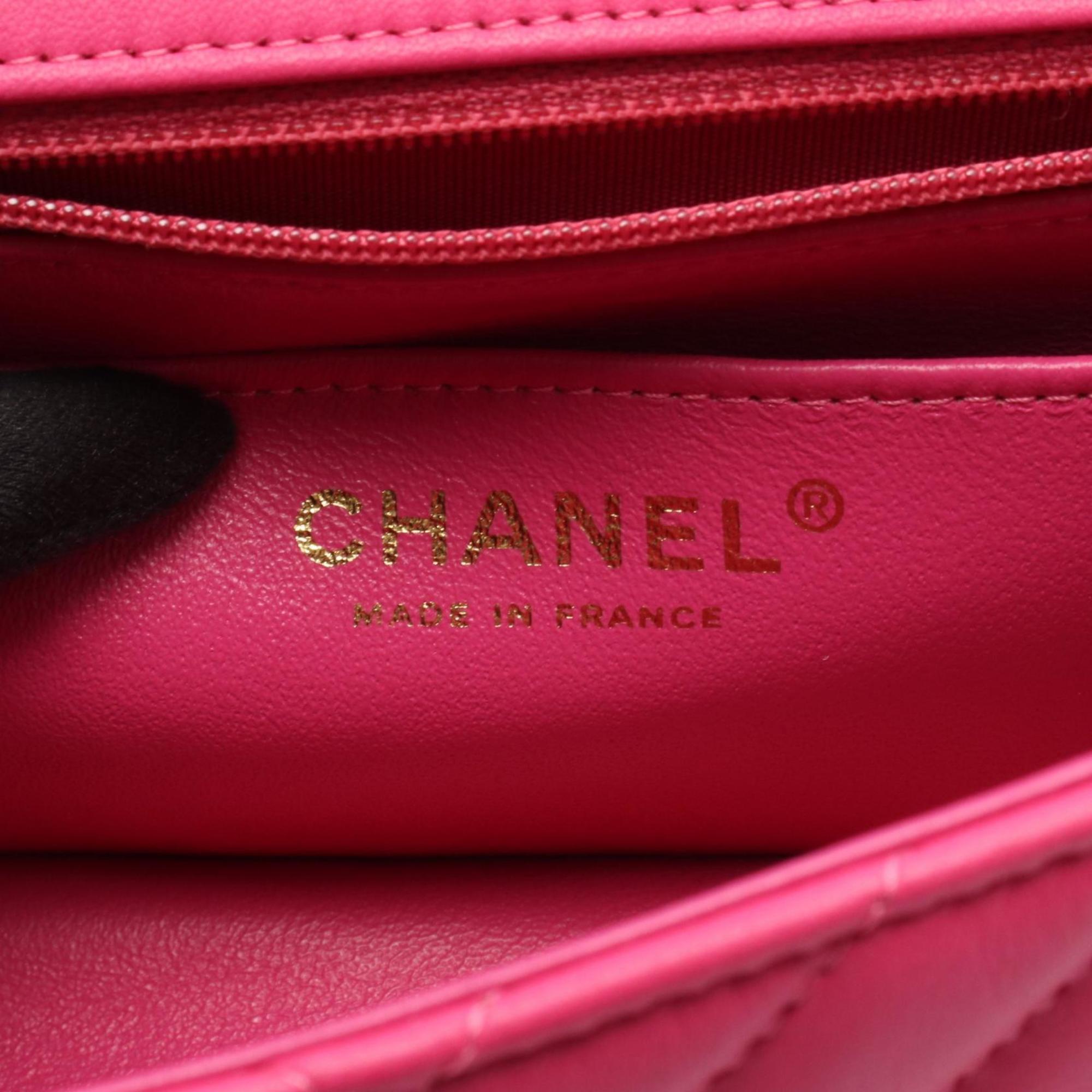 Chanel Pink Leather Handbag Shoulder Bag (Pre-Owned)