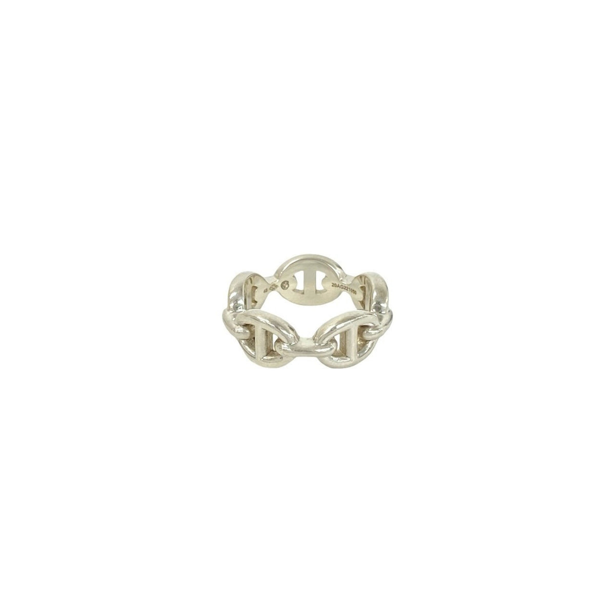 Hermes Silver Silver 925 Band Ring (Pre-Owned)