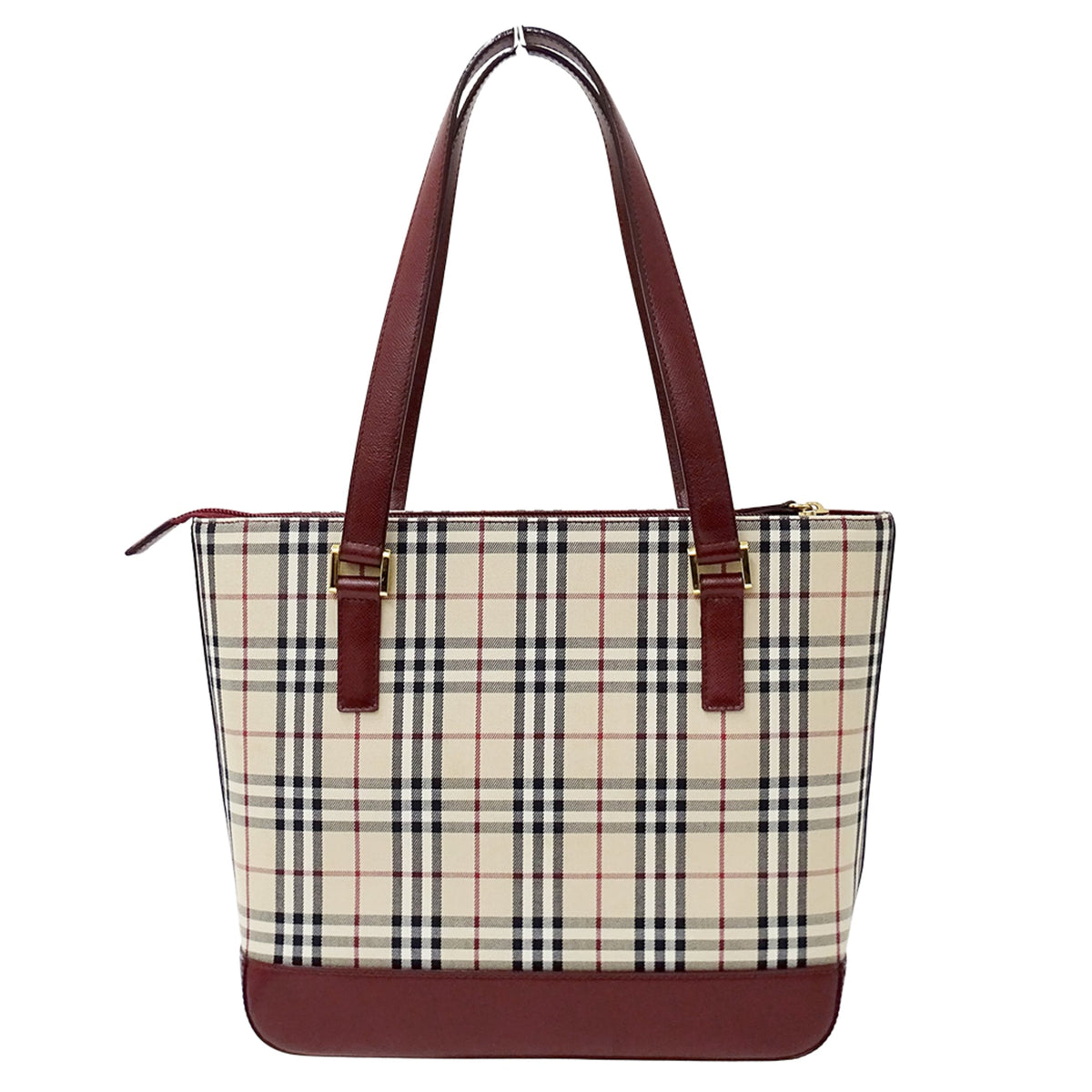 Burberry Beige Bordeaux Canvas Tote Bag (Pre-Owned)