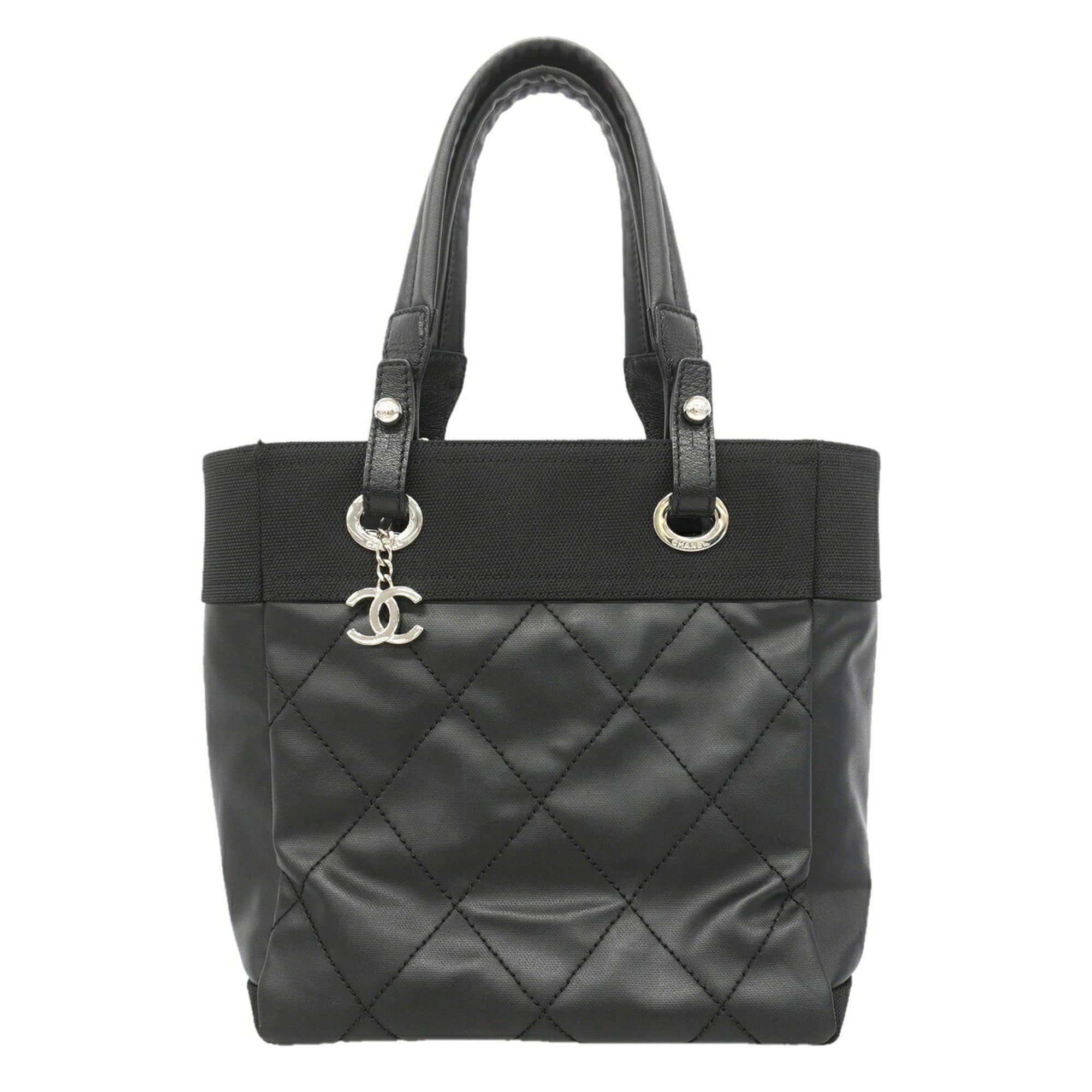 Chanel Black Canvas Tote Bag (Pre-Owned)