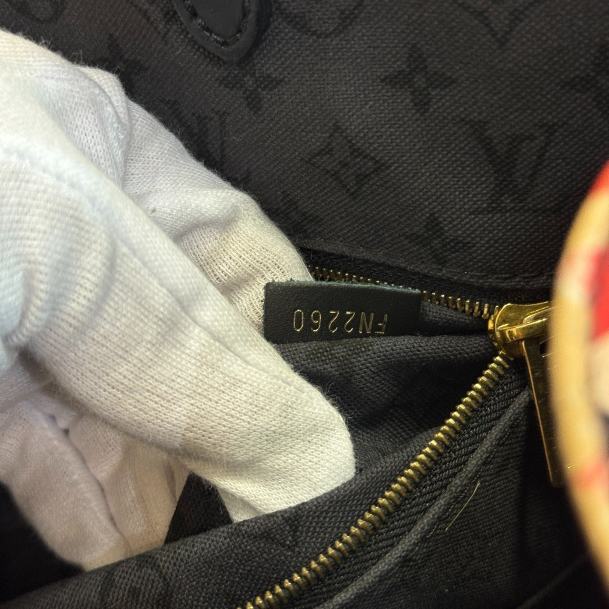 Louis Vuitton Beige Black Multi-Color Red Color Leather Handbag Shoulder Bag Tote Bag (Pre-Owned)