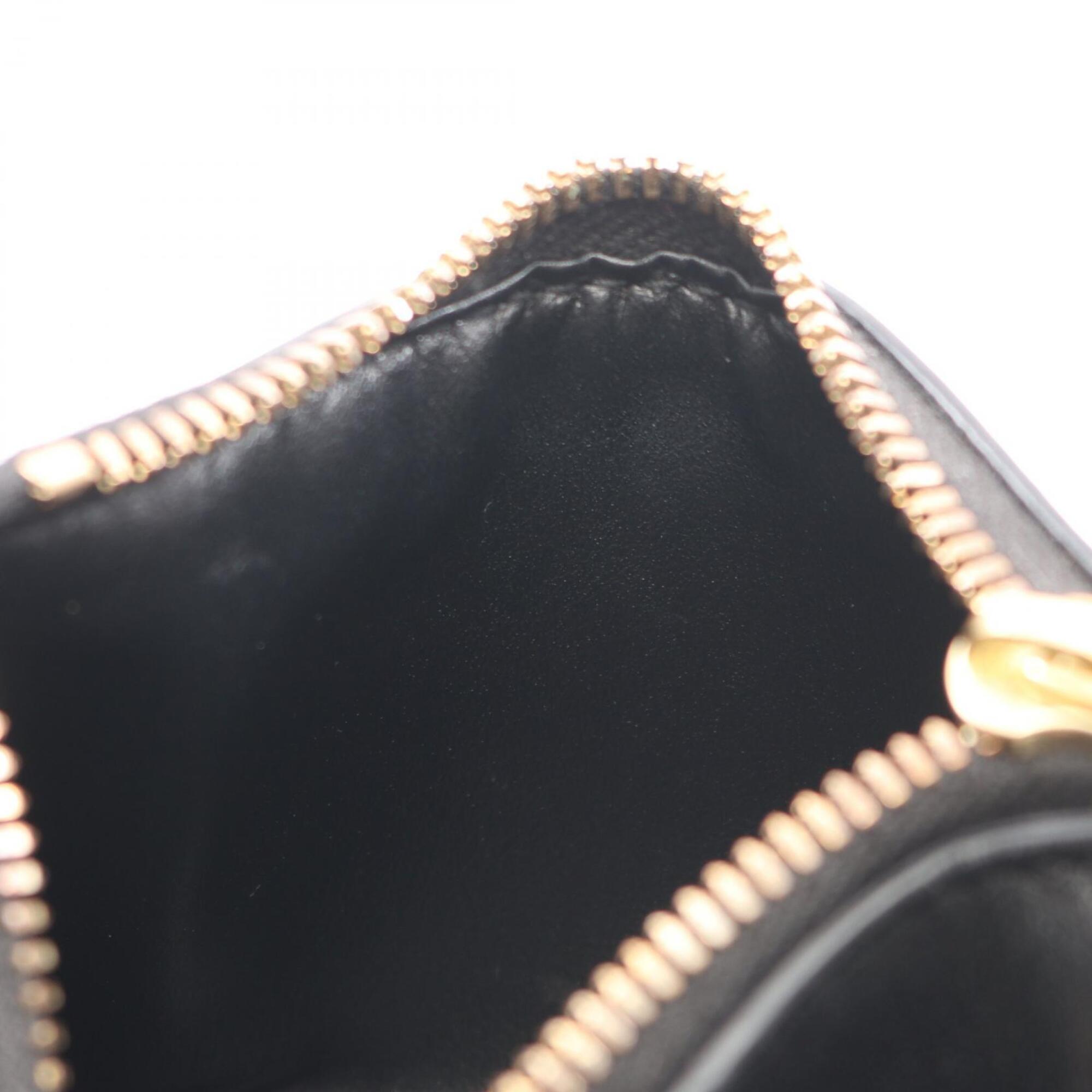 Bottega Veneta Black Leather Coin Purse/Coin Case (Pre-Owned)