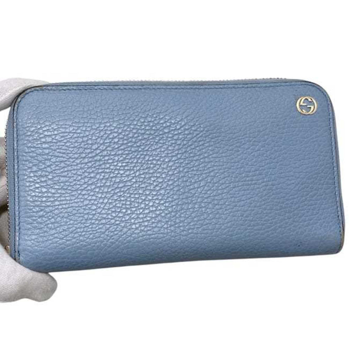 Gucci Light Blue Leather Long Wallet (Bi-Fold) (Pre-Owned)