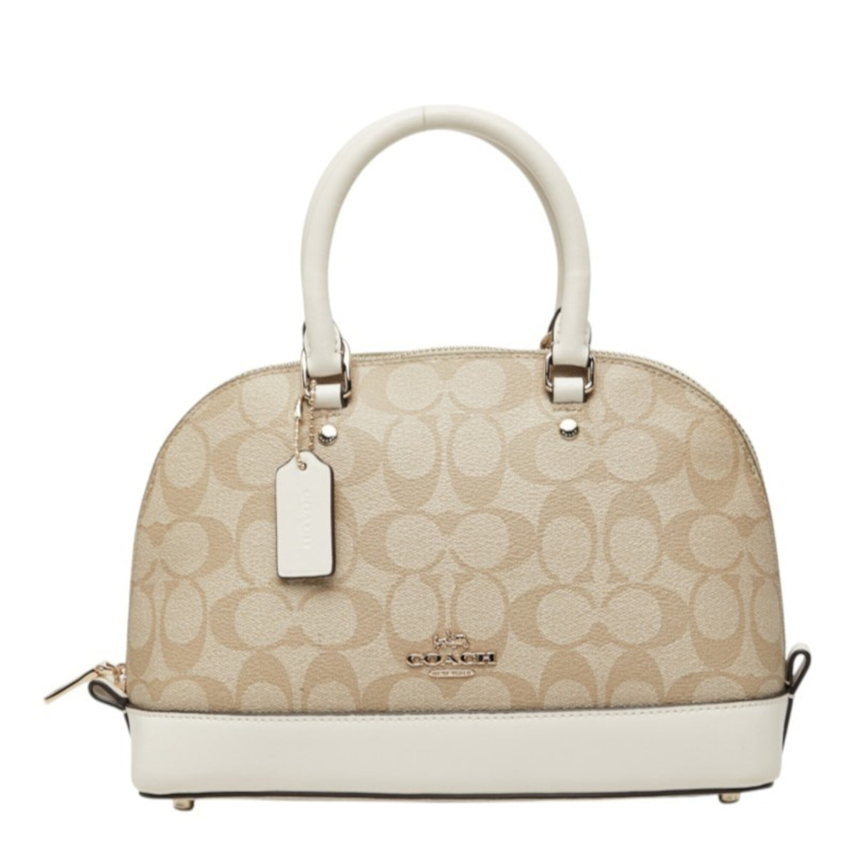 Coach Signature Beige White Signature Line Handbag (Pre-Owned)
