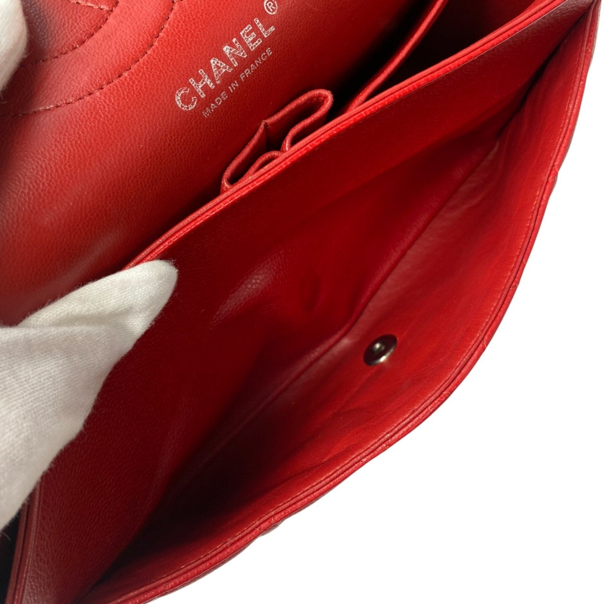 Chanel Matelasse Red Color Grained Calfskin Shoulder Bag (Pre-Owned)