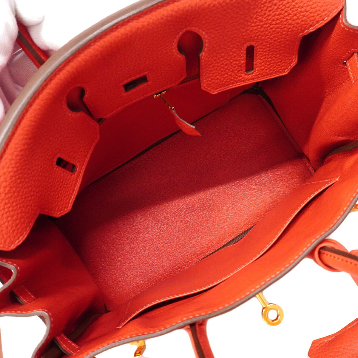 Hermes Red Color Togo Leather Handbag (Pre-Owned)