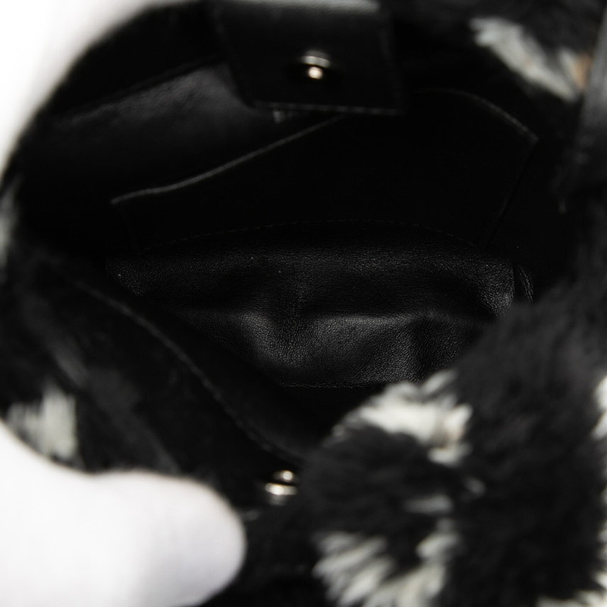 Balenciaga Black Faux Fur Handbag Shoulder Bag (Pre-Owned)