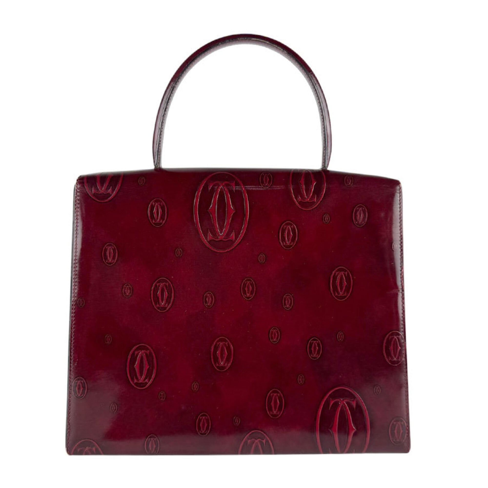 Cartier Bordeaux Leather Handbag (Pre-Owned)
