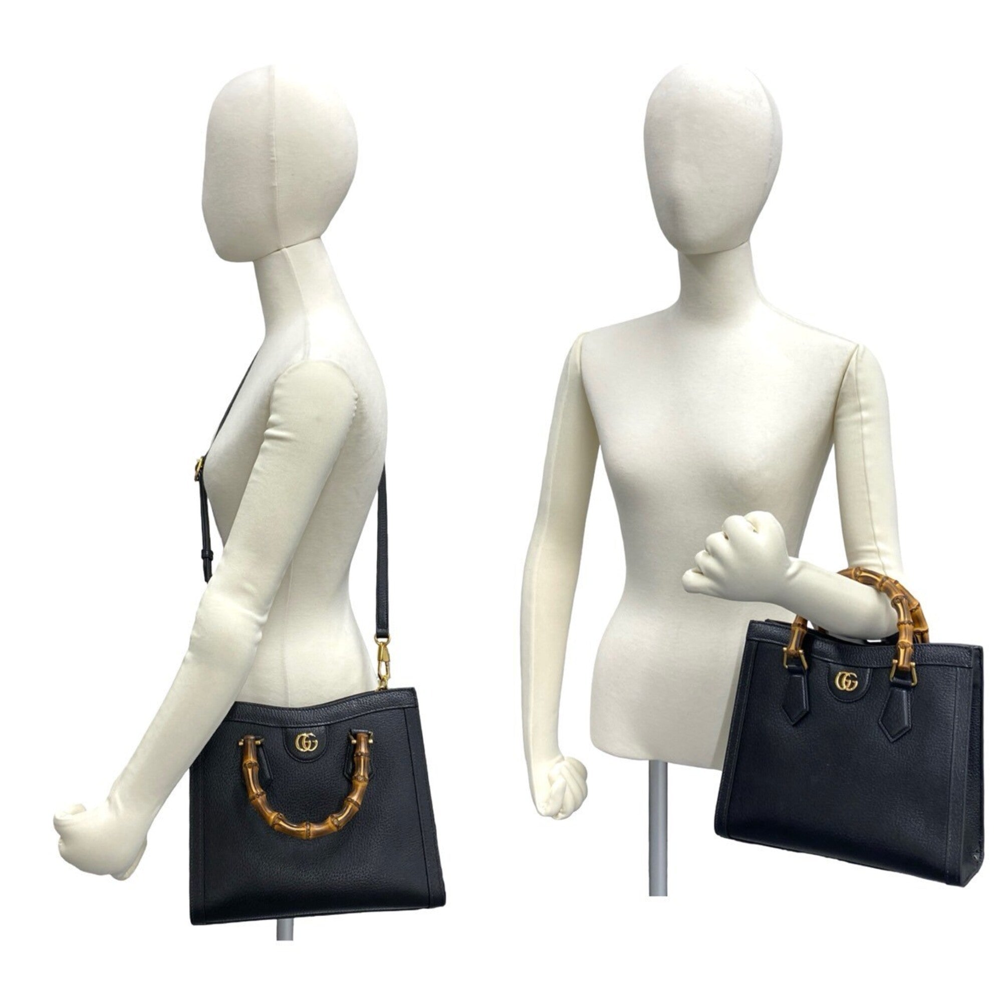 Gucci Black Leather Handbag Shoulder Bag (Pre-Owned)