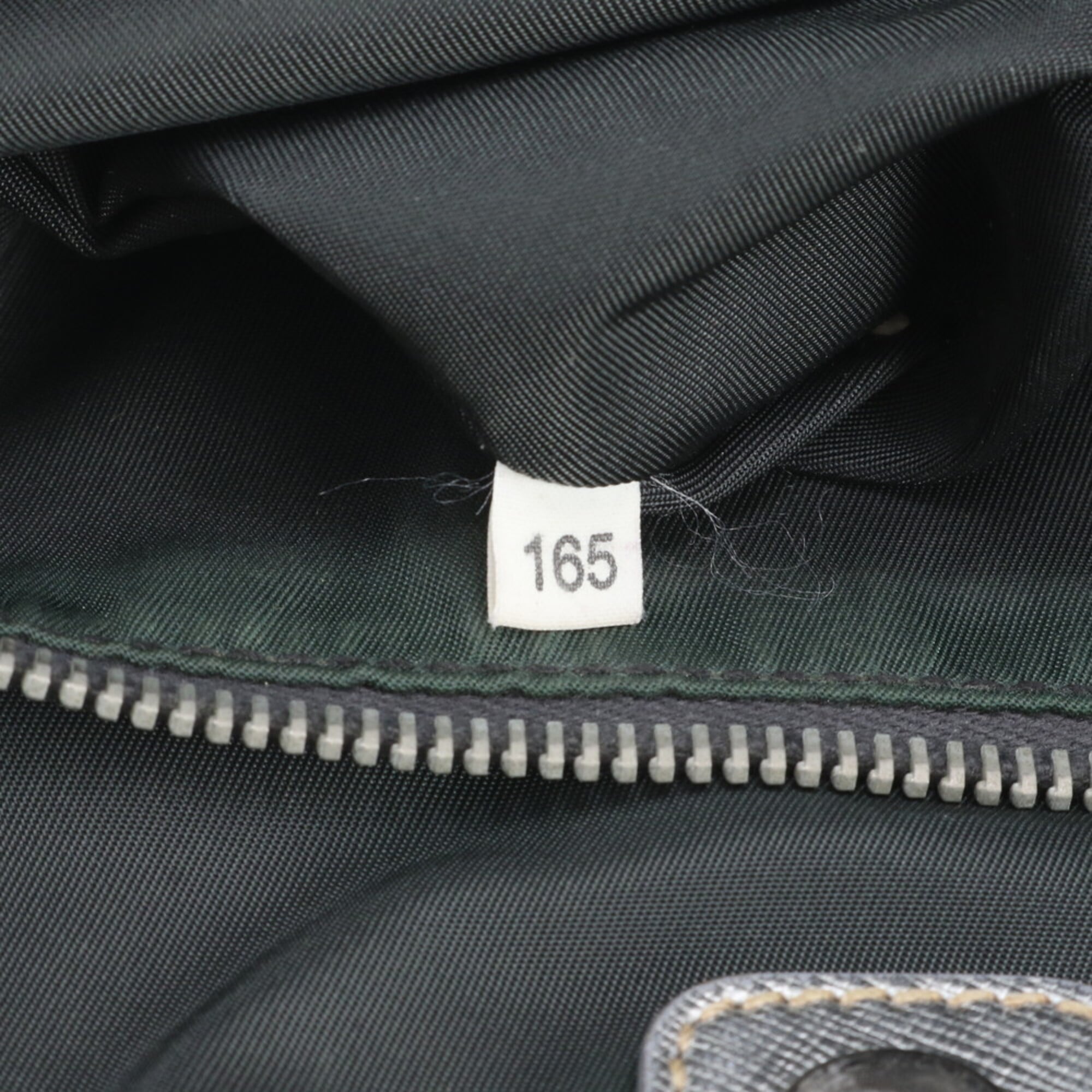 Prada Green Nylon Leather Handbag Shoulder Bag Tote Bag (Pre-Owned)