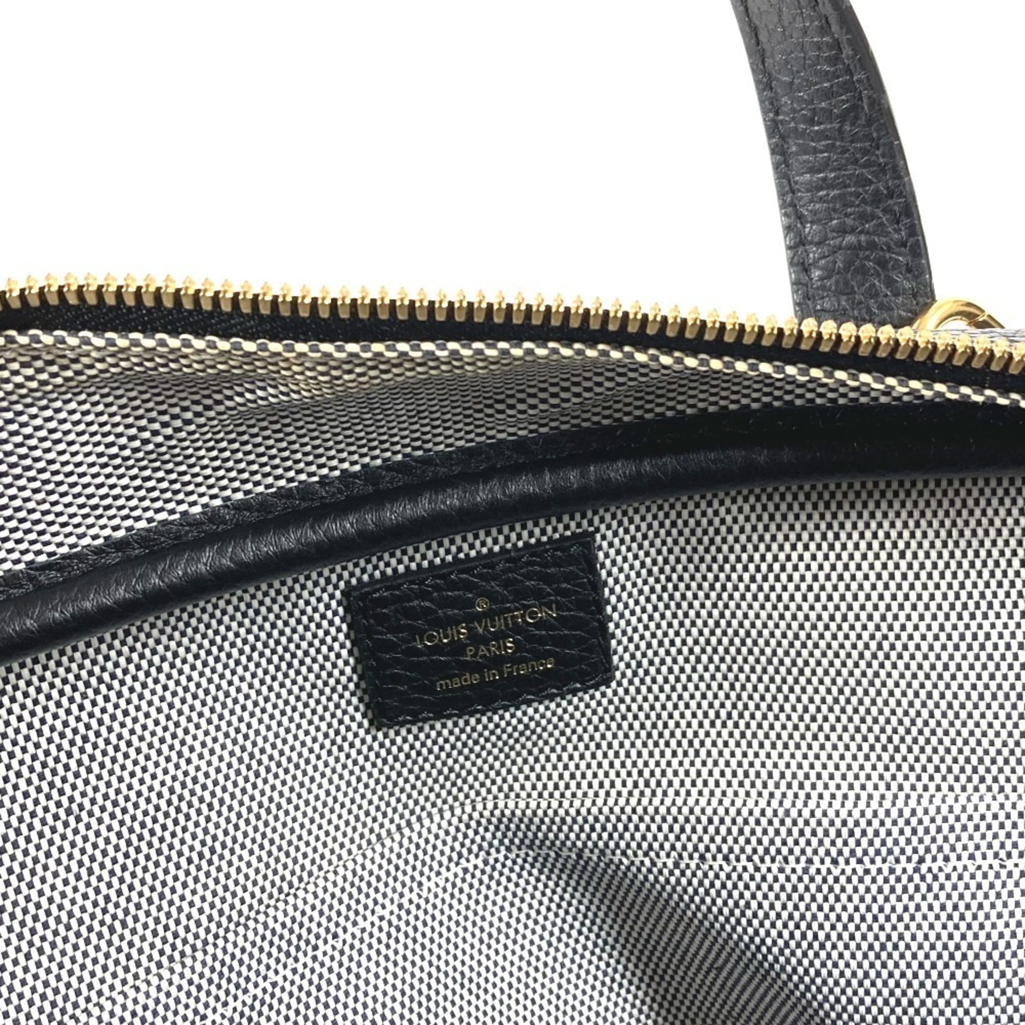 Louis Vuitton Black Noir Leather Handbag Tote Bag (Pre-Owned)