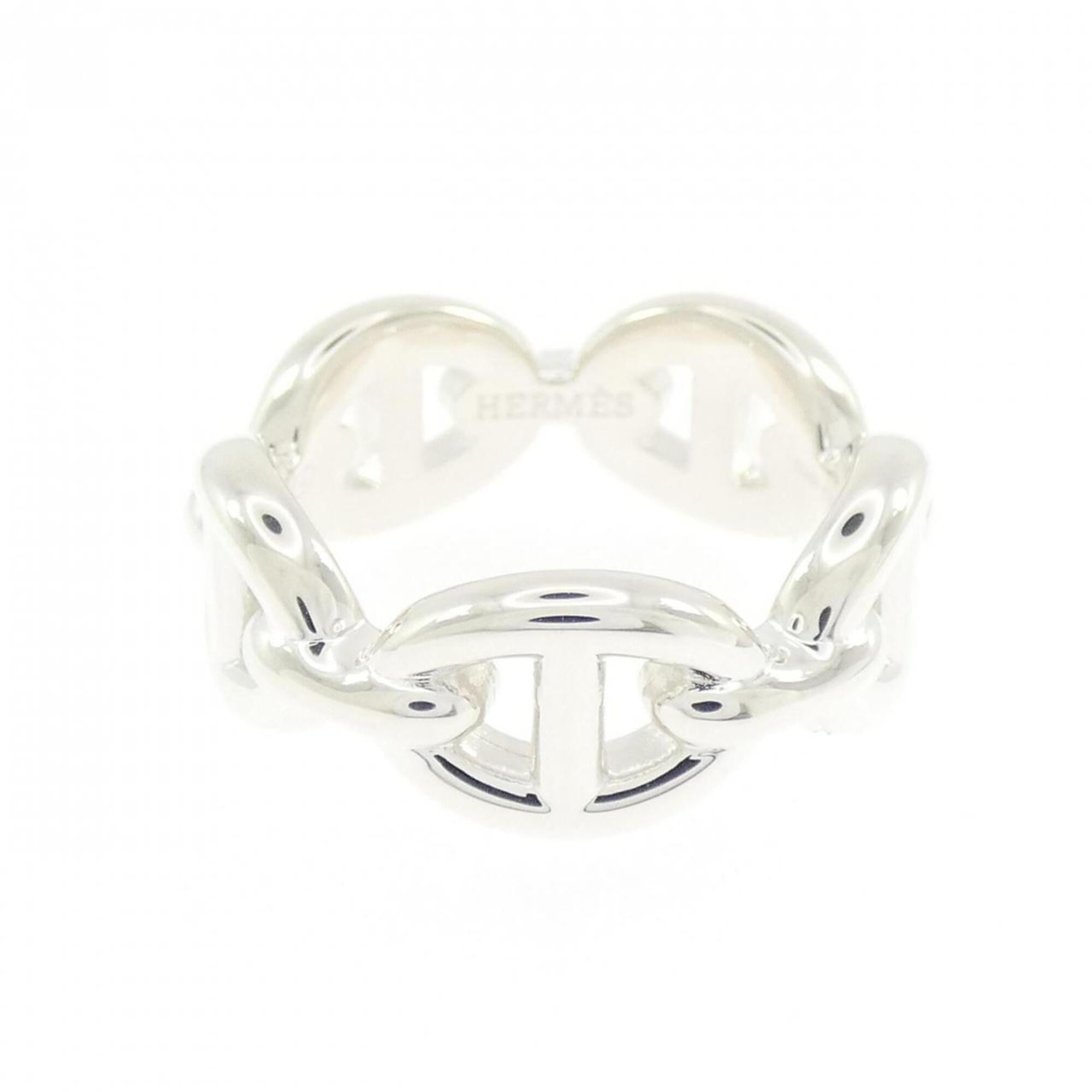 Hermes Silver Silver 925 Band Ring (Pre-Owned)