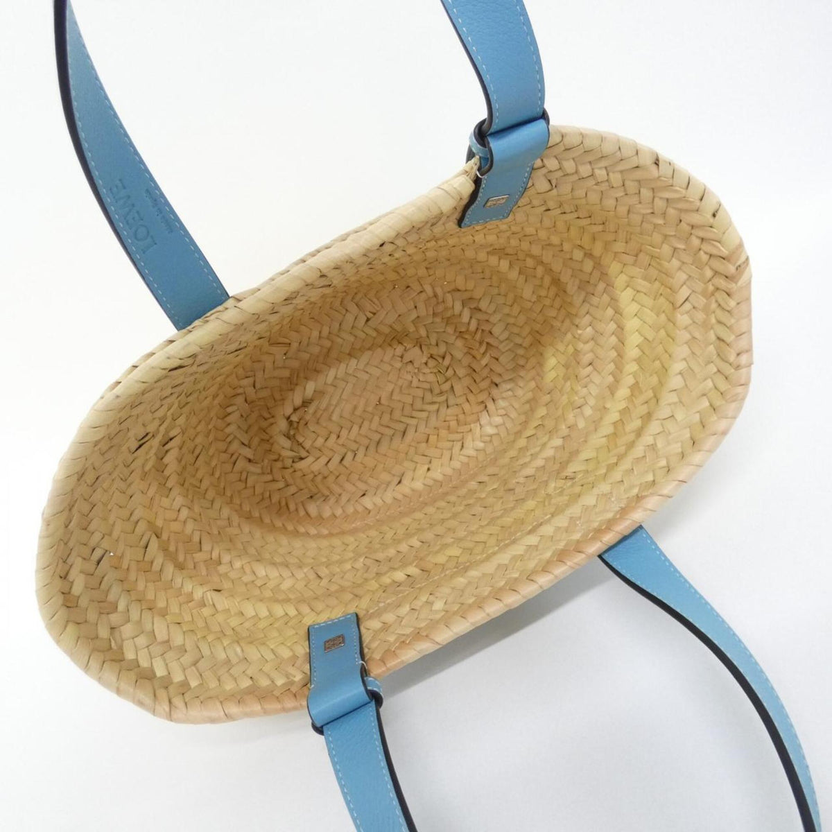 Loewe Light Blue Raffia Leather Handbag (Pre-Owned)