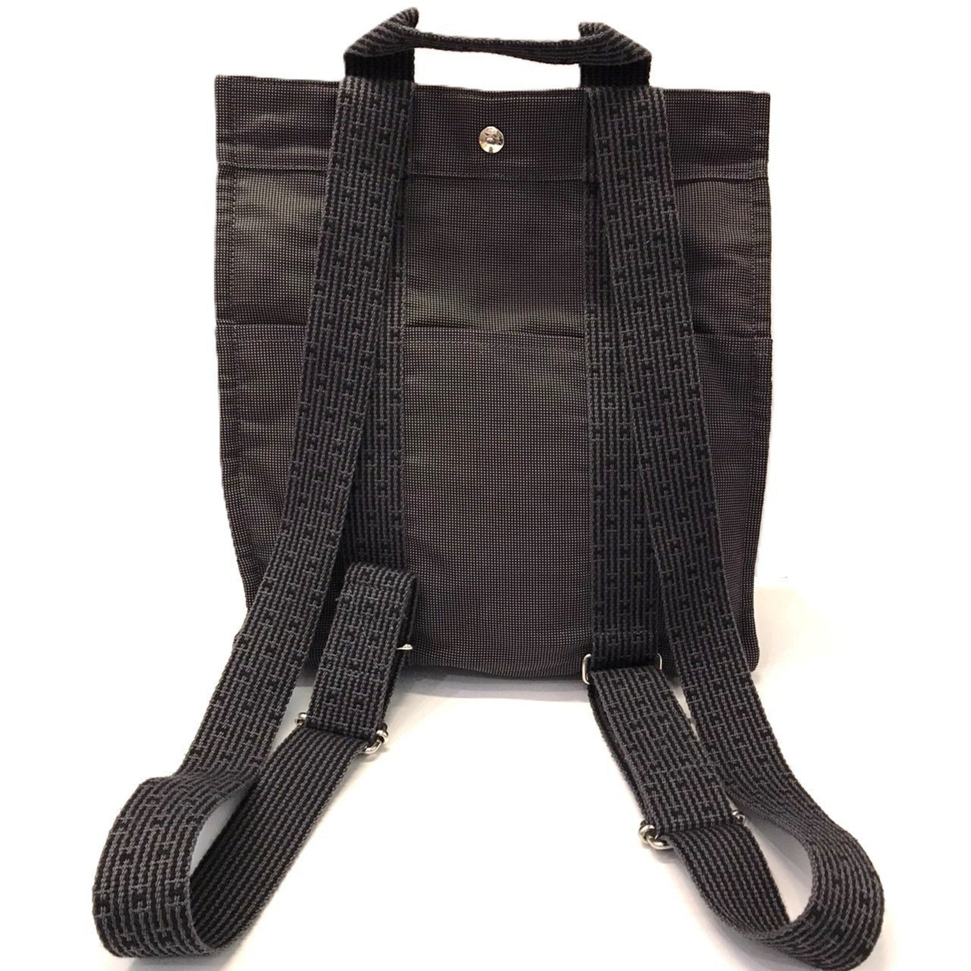 Hermes Her Line Gray Canvas Backpack (Pre-Owned)