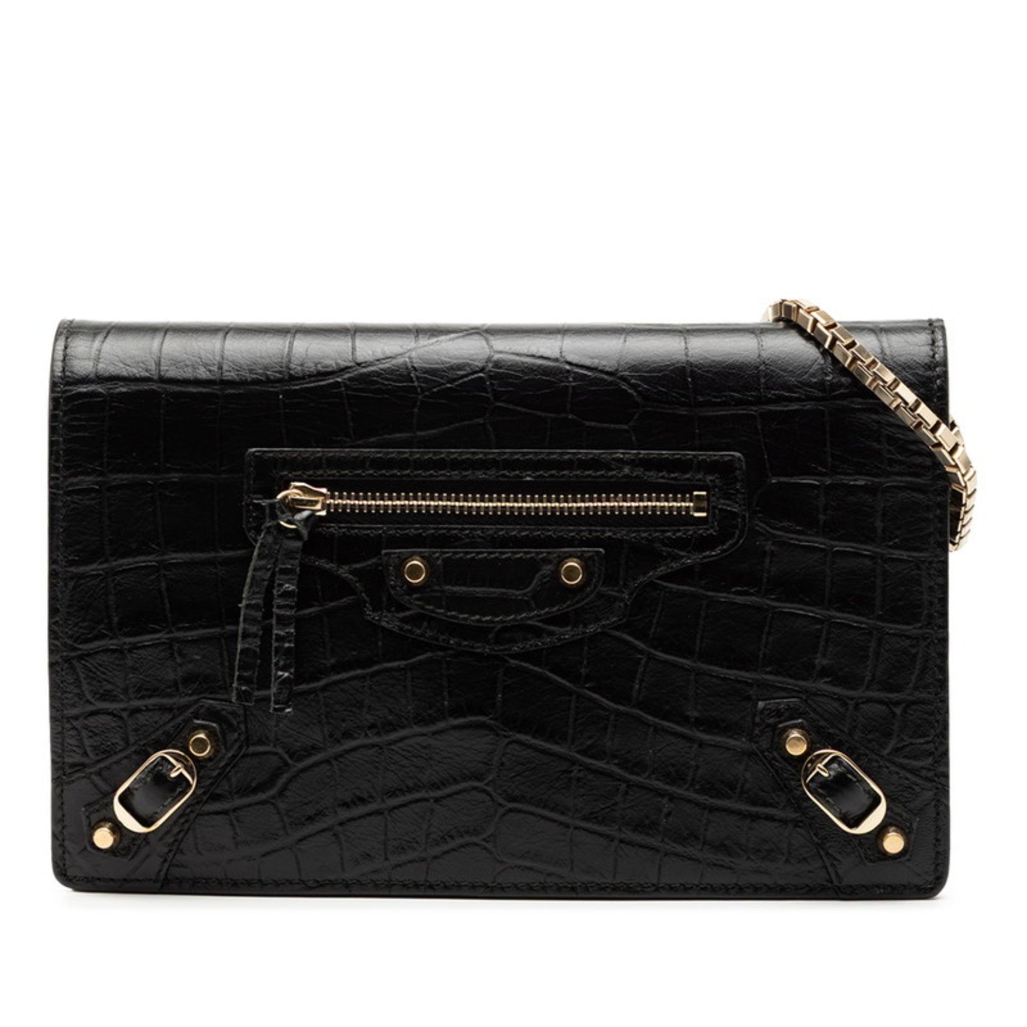 Balenciaga Black Leather Shoulder Bag (Pre-Owned)
