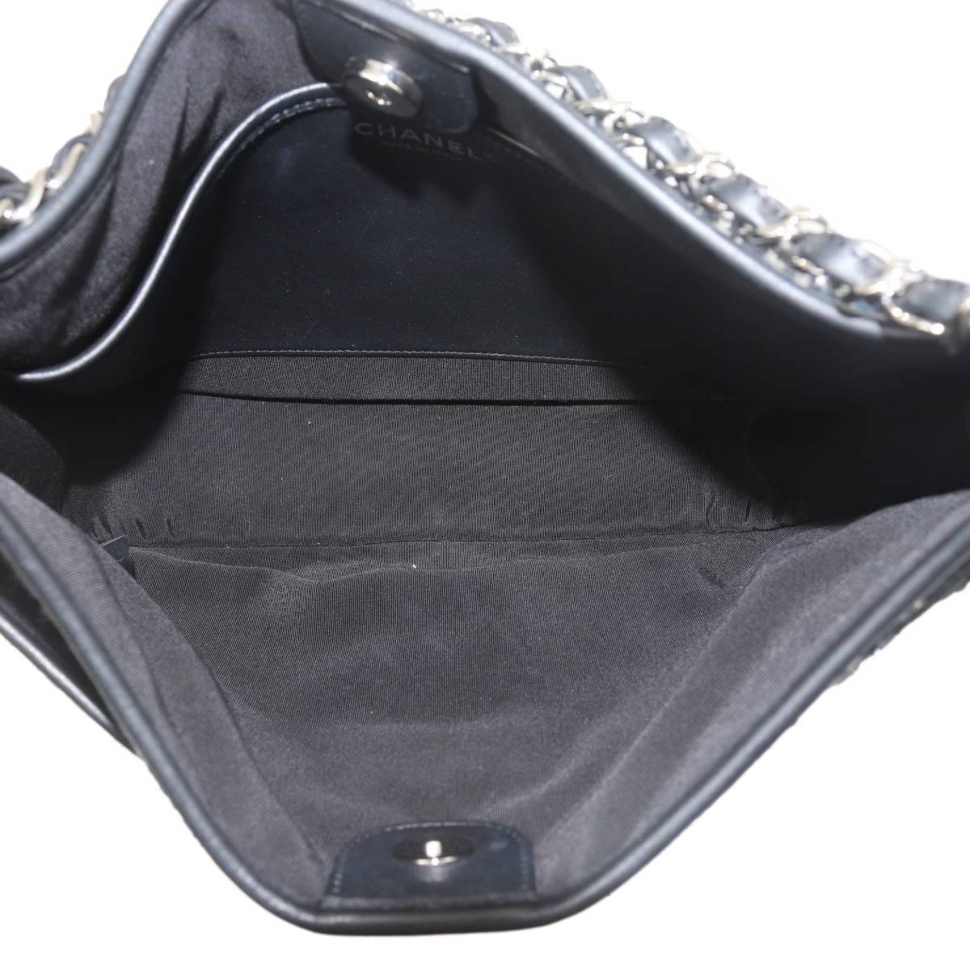 Chanel Navy White Cotton Shoulder Bag (Pre-Owned)
