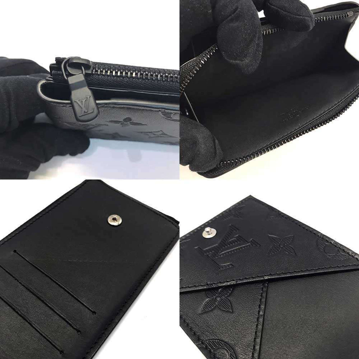 Louis Vuitton Monogram Shadow Black Noir Monogram Shadow Wallet (Bi-Fold) (Pre-Owned)