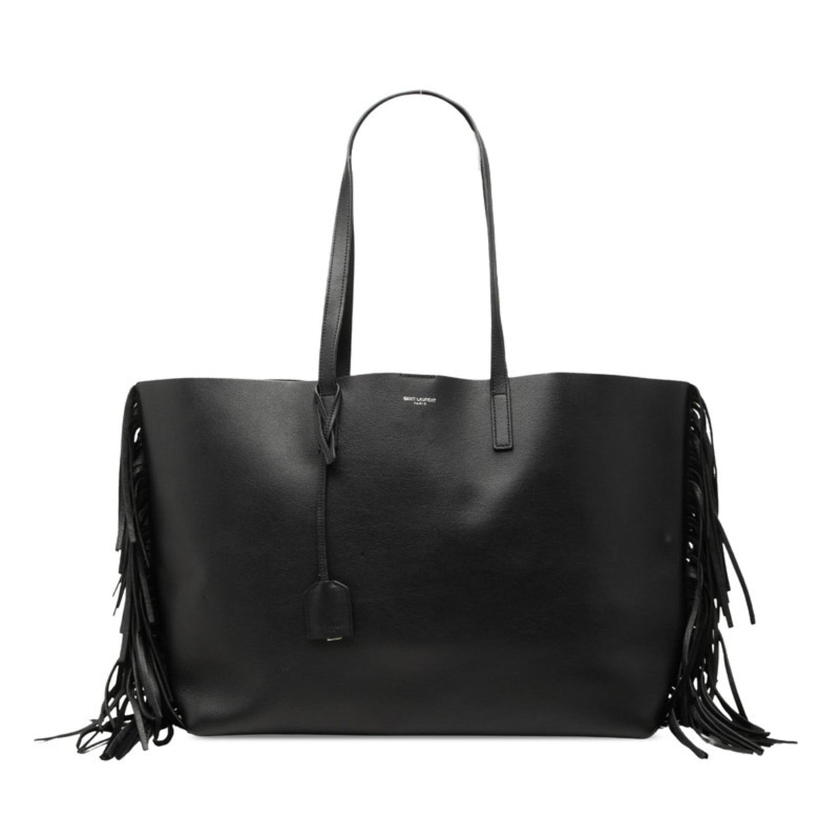 Saint Laurent Black Leather Shoulder Bag Tote Bag (Pre-Owned)