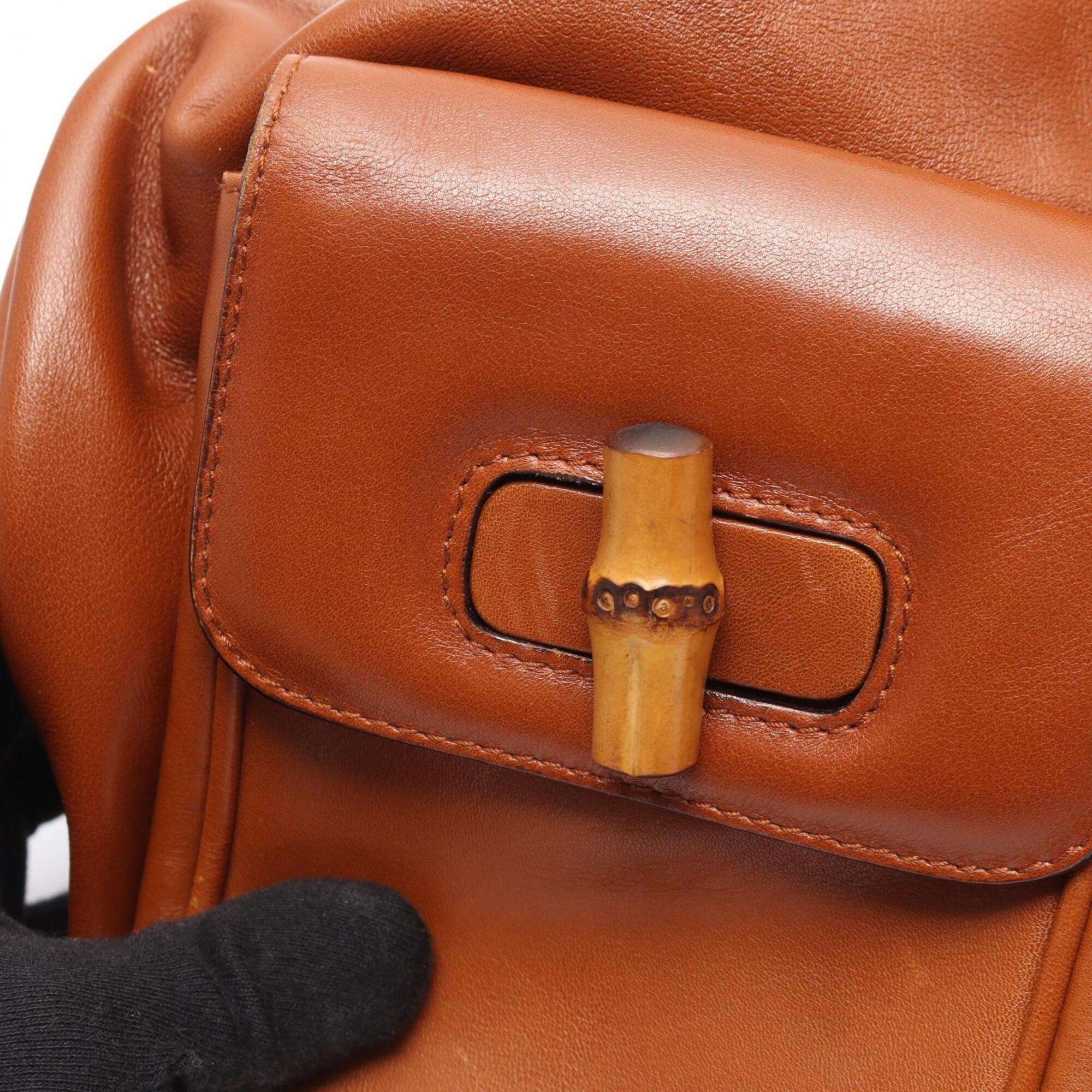 Gucci Brown Leather Backpack (Pre-Owned)