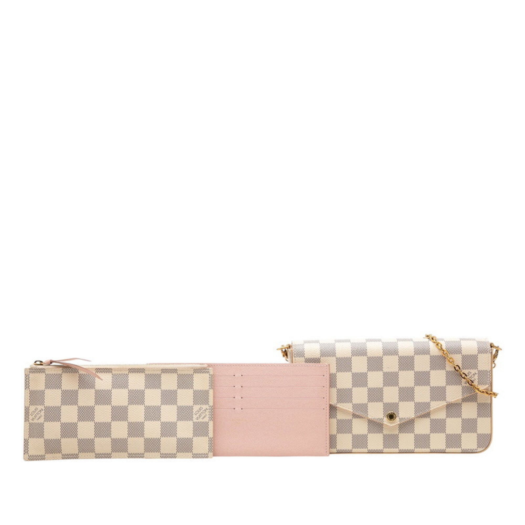 Louis Vuitton Damier Azur White Leather Pvc Pouch Shoulder Bag (Pre-Owned)