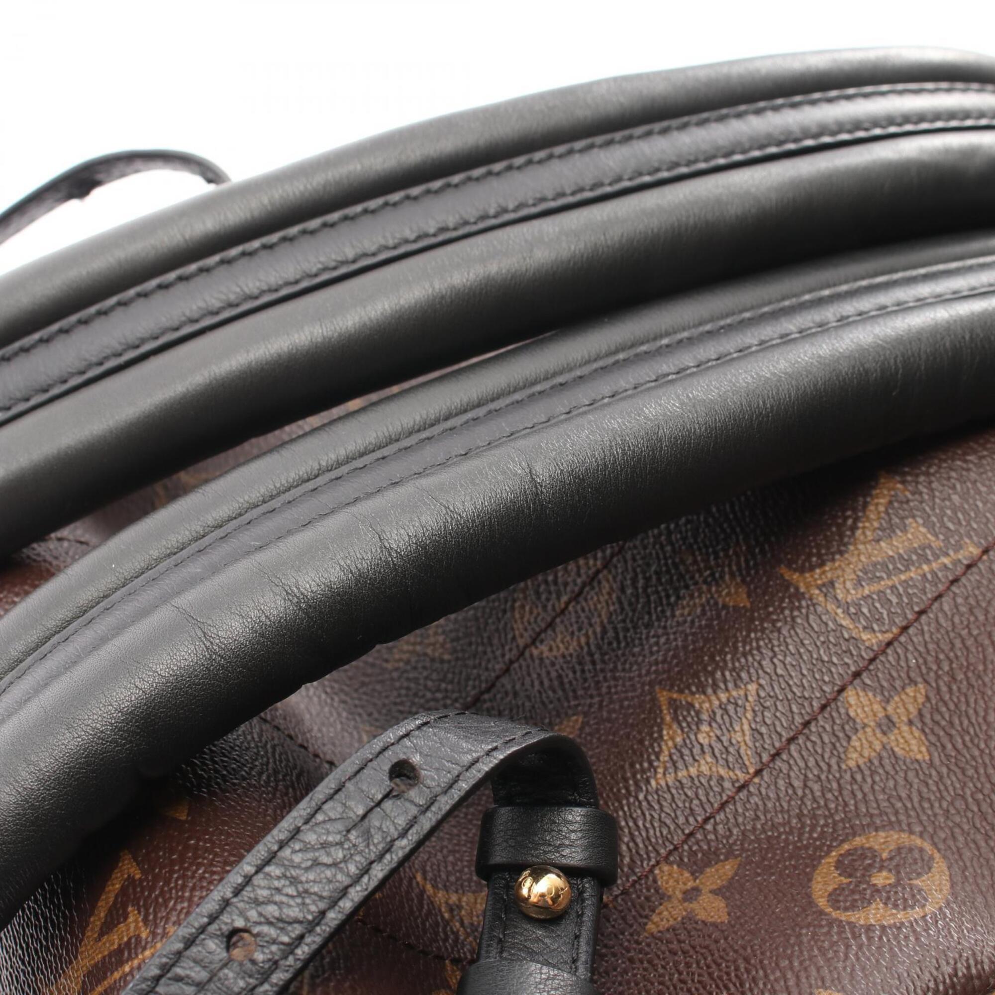 Louis Vuitton Black Brown Coated Canvas Leather Backpack Handbag (Pre-Owned)
