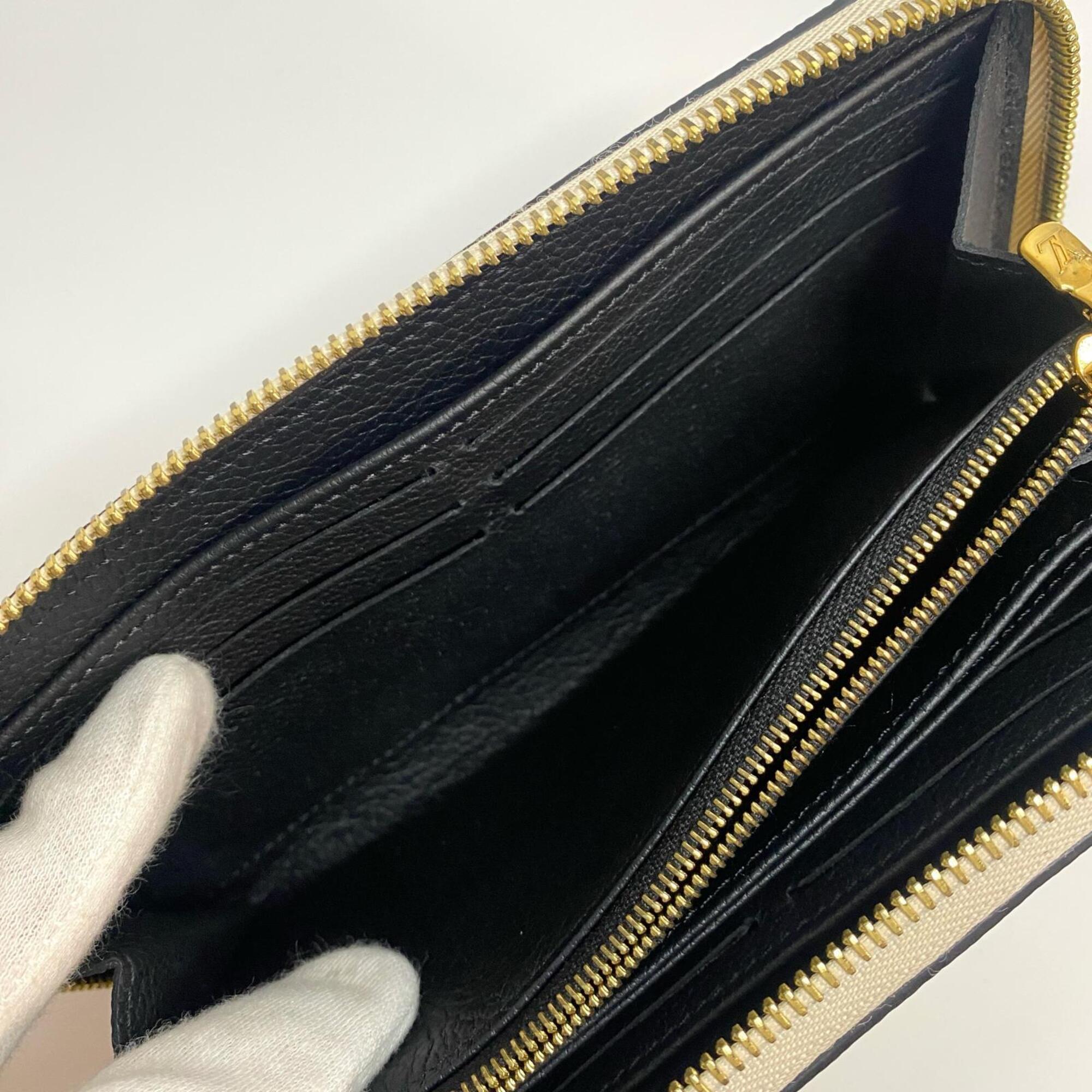 Louis Vuitton Cream Leather Long Wallet (Bi-Fold) (Pre-Owned)
