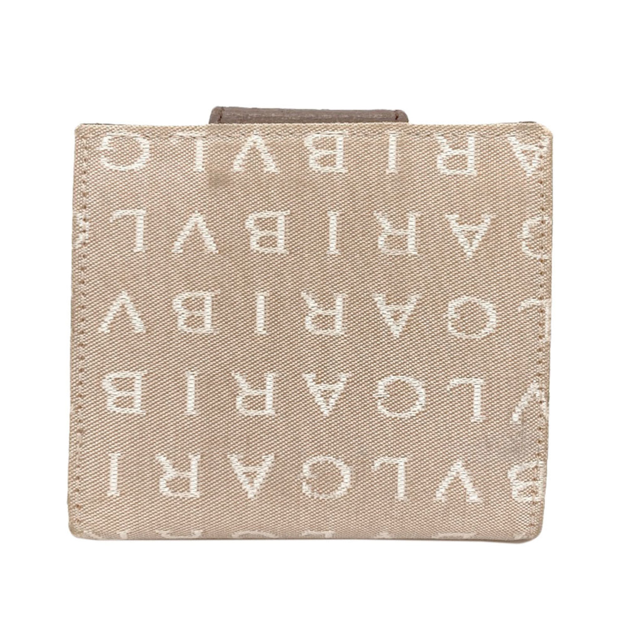 Bvlgari Logomania Brown Canvas Leather Wallet (Bi-Fold) (Pre-Owned)
