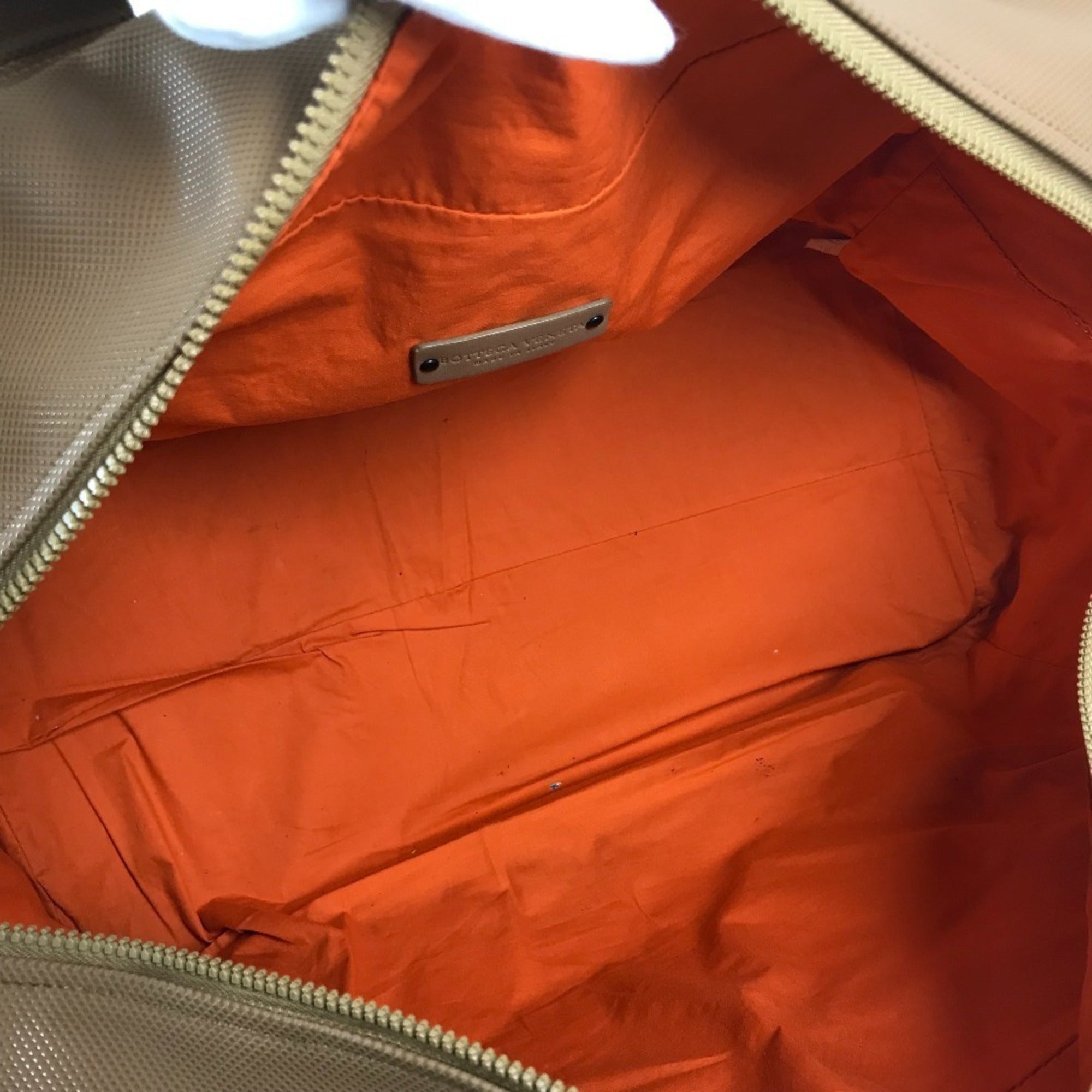Bottega Veneta Beige Orange Pvc Boston Bag Shoulder Bag (Pre-Owned)