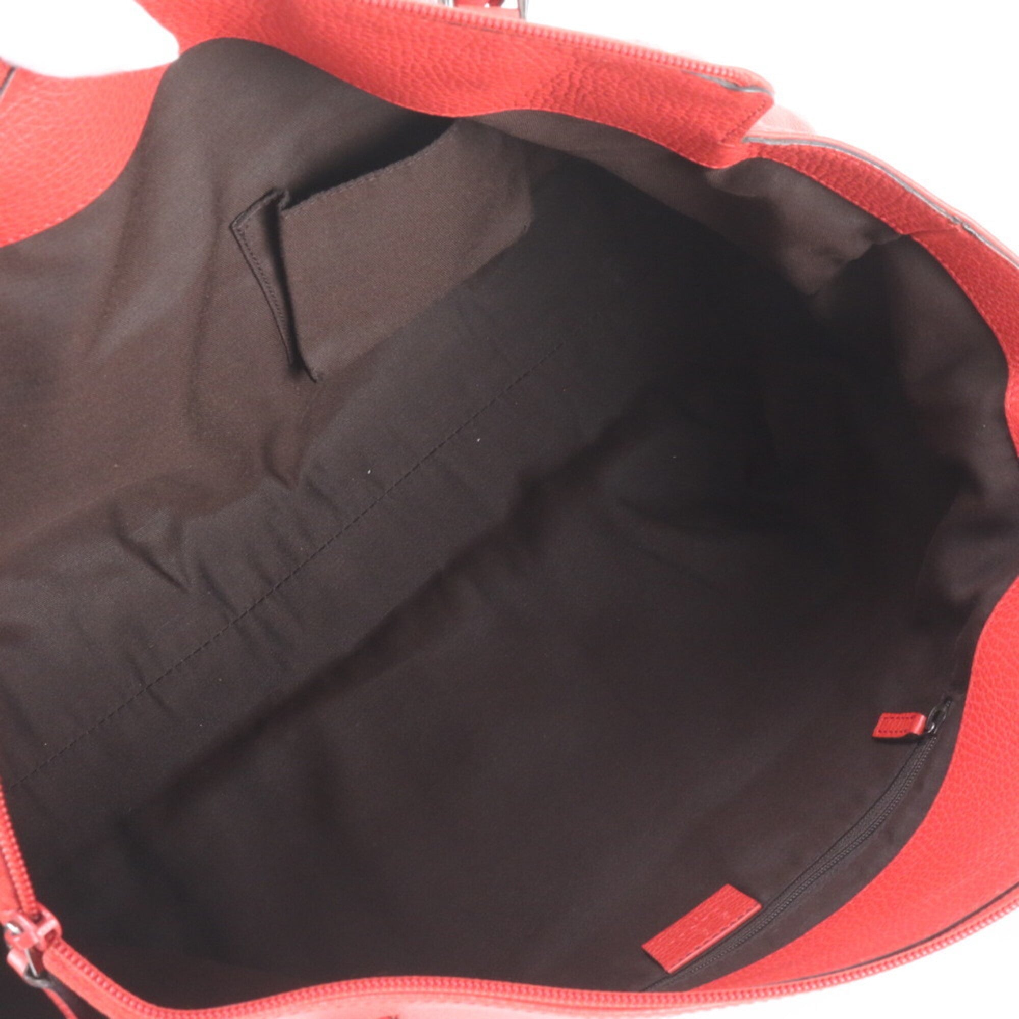 Gucci Abbey Red Color Leather Handbag Tote Bag (Pre-Owned)