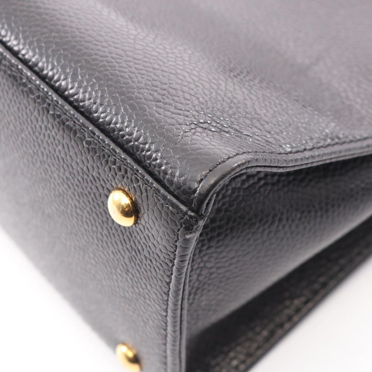 Chanel Black Grained Calfskin Handbag Tote Bag (Pre-Owned)