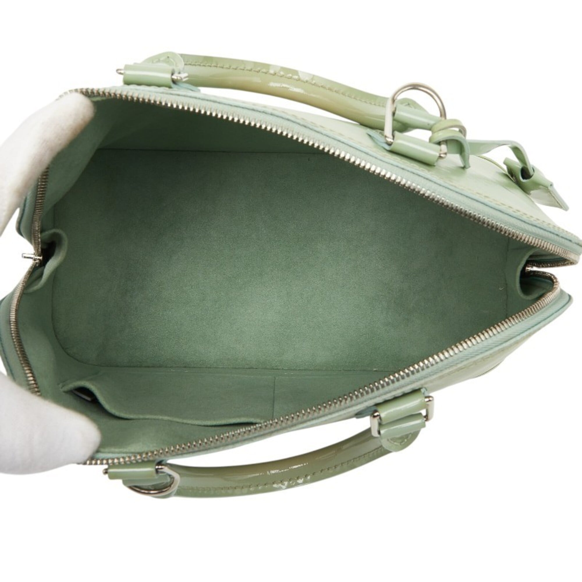 Louis Vuitton Green Patent Leather Handbag Shoulder Bag (Pre-Owned)