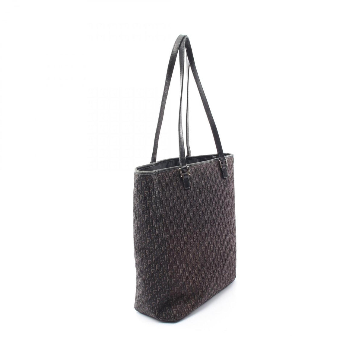 Christian Dior Black Gray Canvas Handbag Tote Bag (Pre-Owned)